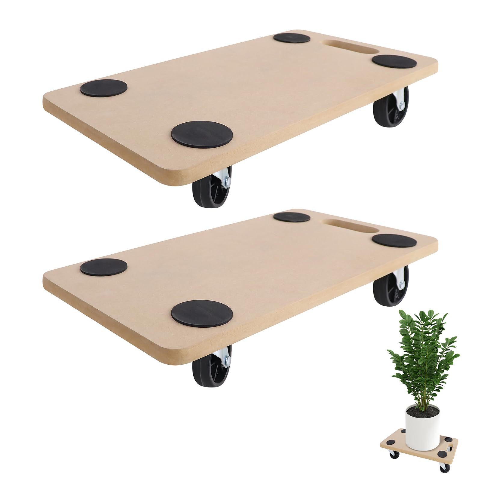 FIVMEN Möbelrolle Rollbrett Transportroller rutschfest 58 x 29 cm, Transport Rollbrett, (2-St), inkl. Gummipads Transportroller Möbelroller Transporthilfe