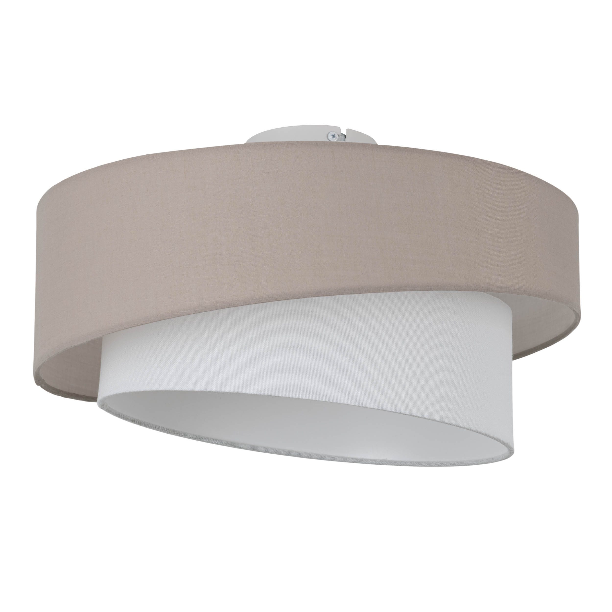 OTTO home Deckenleuchte Ø 40 cm Kallona, asymetrischer Stoffschirm, Deckenlampe, ohne Leuchtmittel, Textilschirm beige-weiß, exkl. 1x E27 / 15 W (LED)