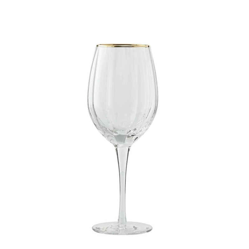 Lene Bjerre Kerzenständer Lene Bjerre Weißweinglas CLAUDINE Glas klar gold, 45,5cl
