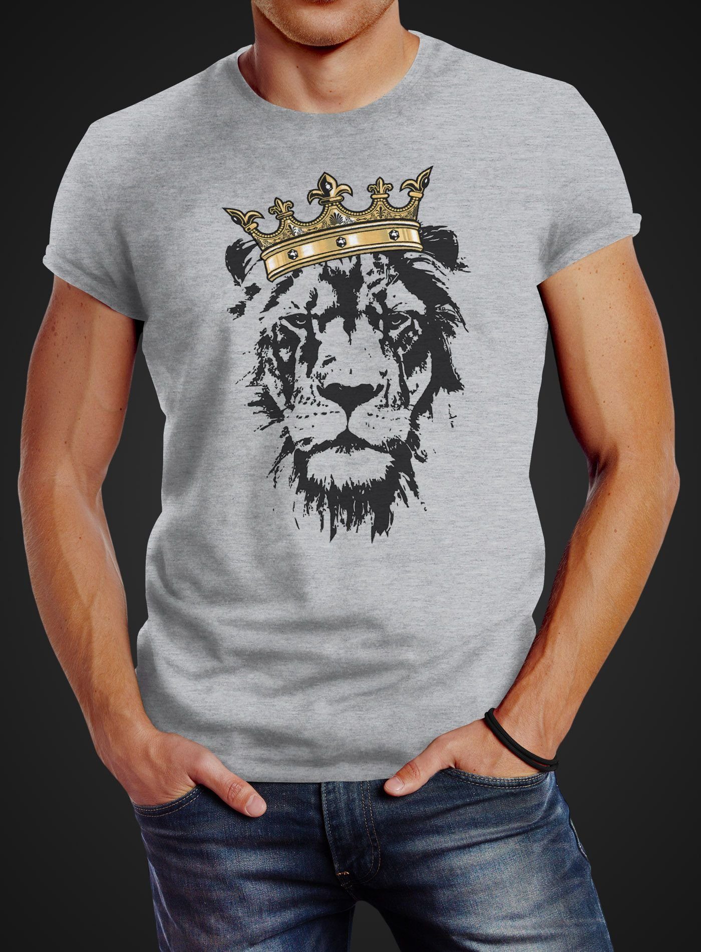 Neverless Print-Shirt Herren T-Shirt König der günstig online kaufen