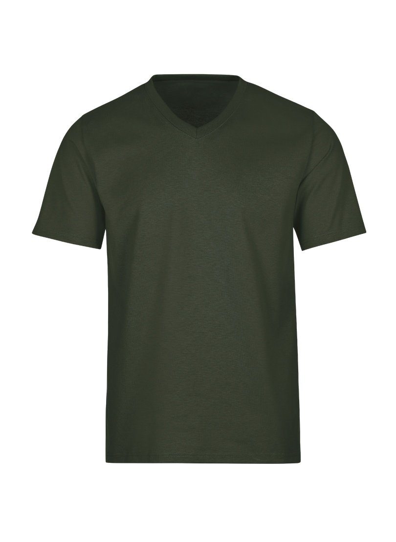 TRIGEMA T-Shirt khaki DELUXE Baumwolle V-Shirt Trigema