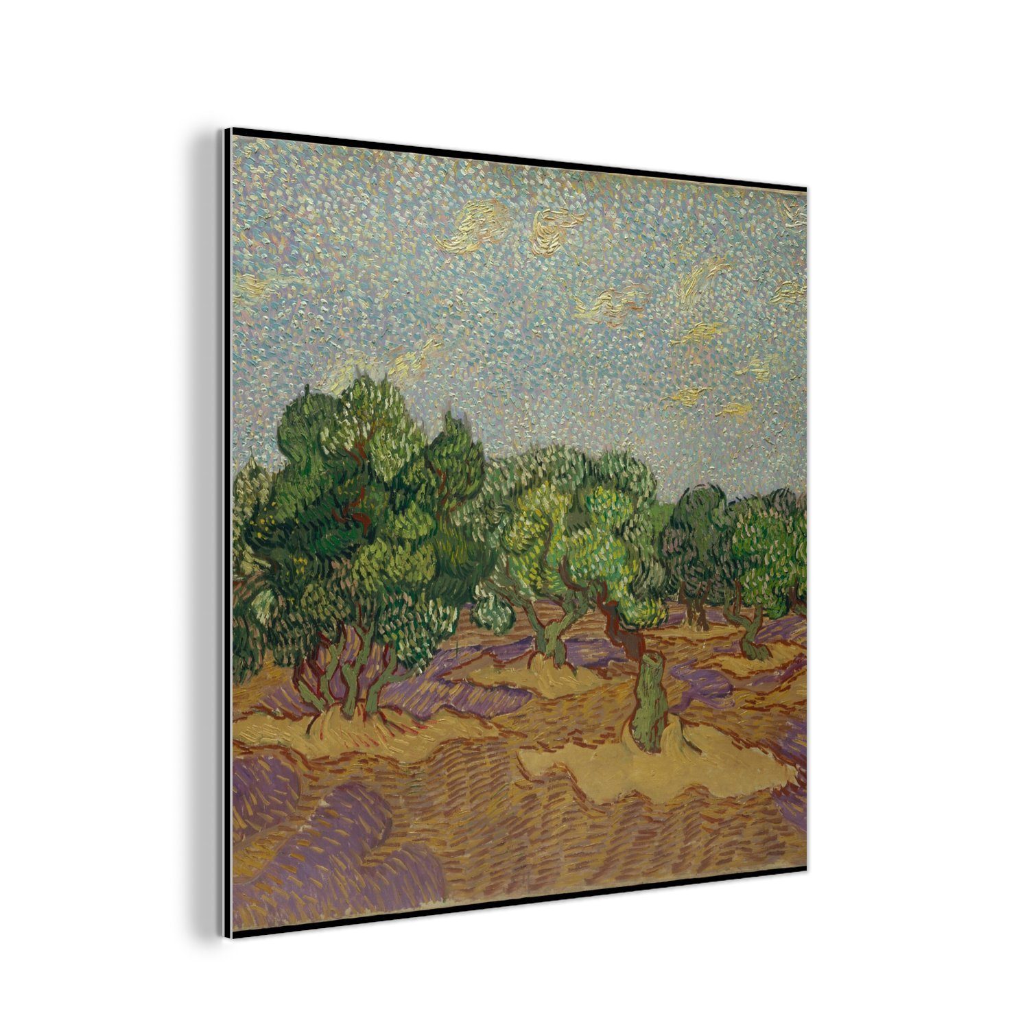 MuchoWow Metallbild Olivenbäume - Vincent van Gogh, (1 St), Alu-Dibond-Druck, Gemälde aus Metall, Aluminium deko