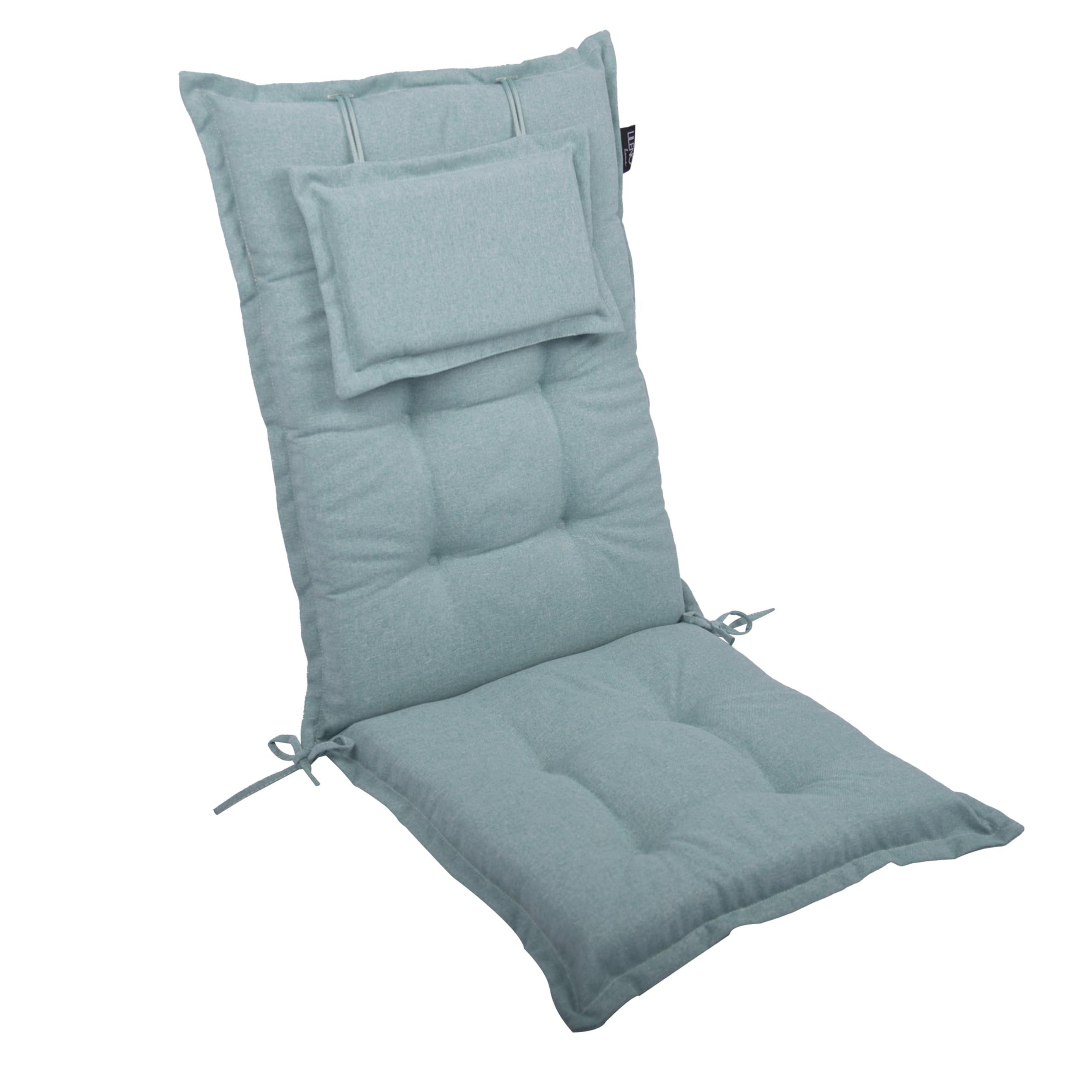 LILENO HOME Hochlehnerauflage Gartenstuhl Auflage, bequeme Sitzauflage für Gartenmöbel, Stuhlkissen, (1 St., 1er Set), Polsterauflage Aqua, Sitzpolster für Klappstühle