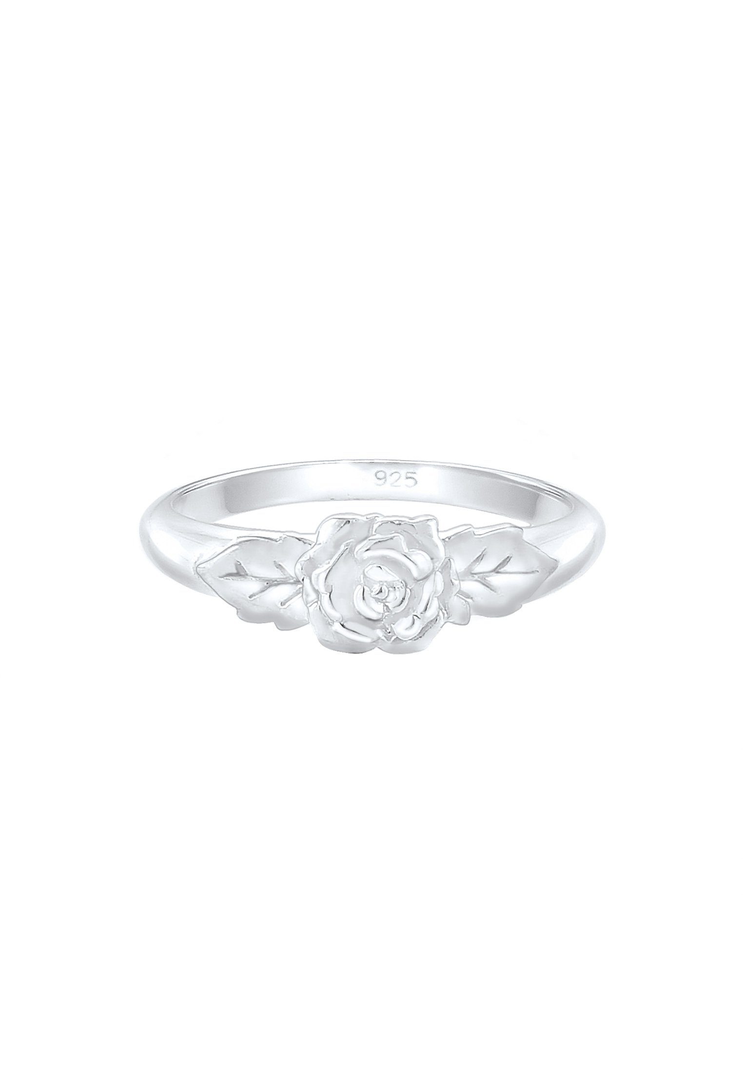 Elli Fingerring Silber Look Rosenblüte Vintage Blume Trend 925