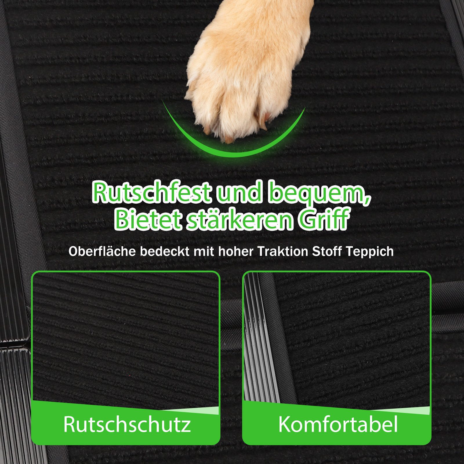 nobleza Hundematte Hunderampe Auto 170 cm Klappbare Treppe aus Metall