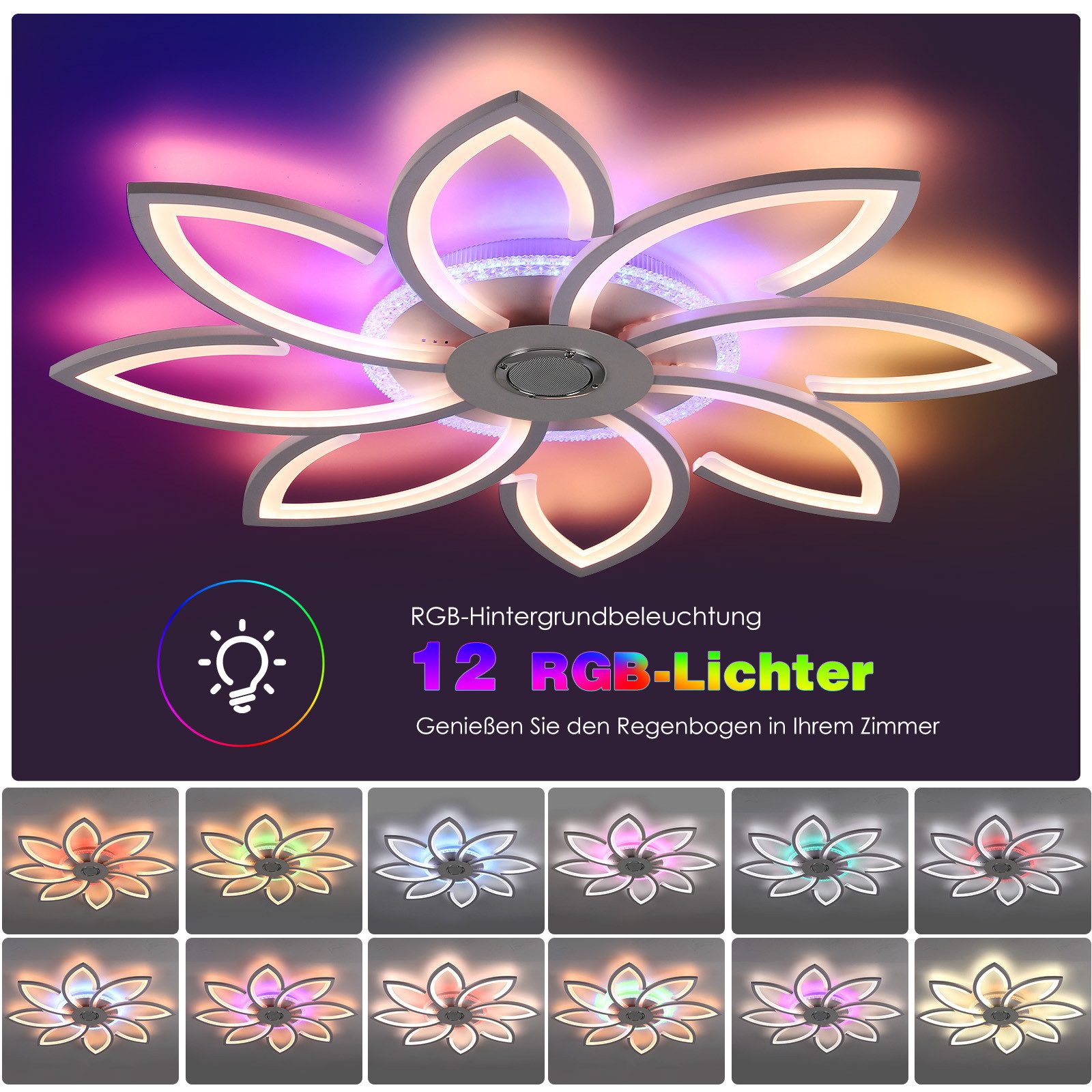 WILGOON LED Deckenleuchte Deckenlampe mit Bluetooth günstig online kaufen
