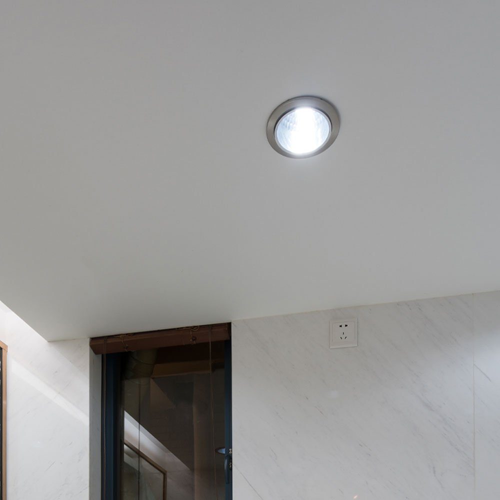 Brilliant LED Einbaustrahler, Leuchtmittel inklusive, Warmweiß, LED Decken  Einbau Lampe silber Spot schwenkbar Wohn Zimmer Strahler Leuchte rund