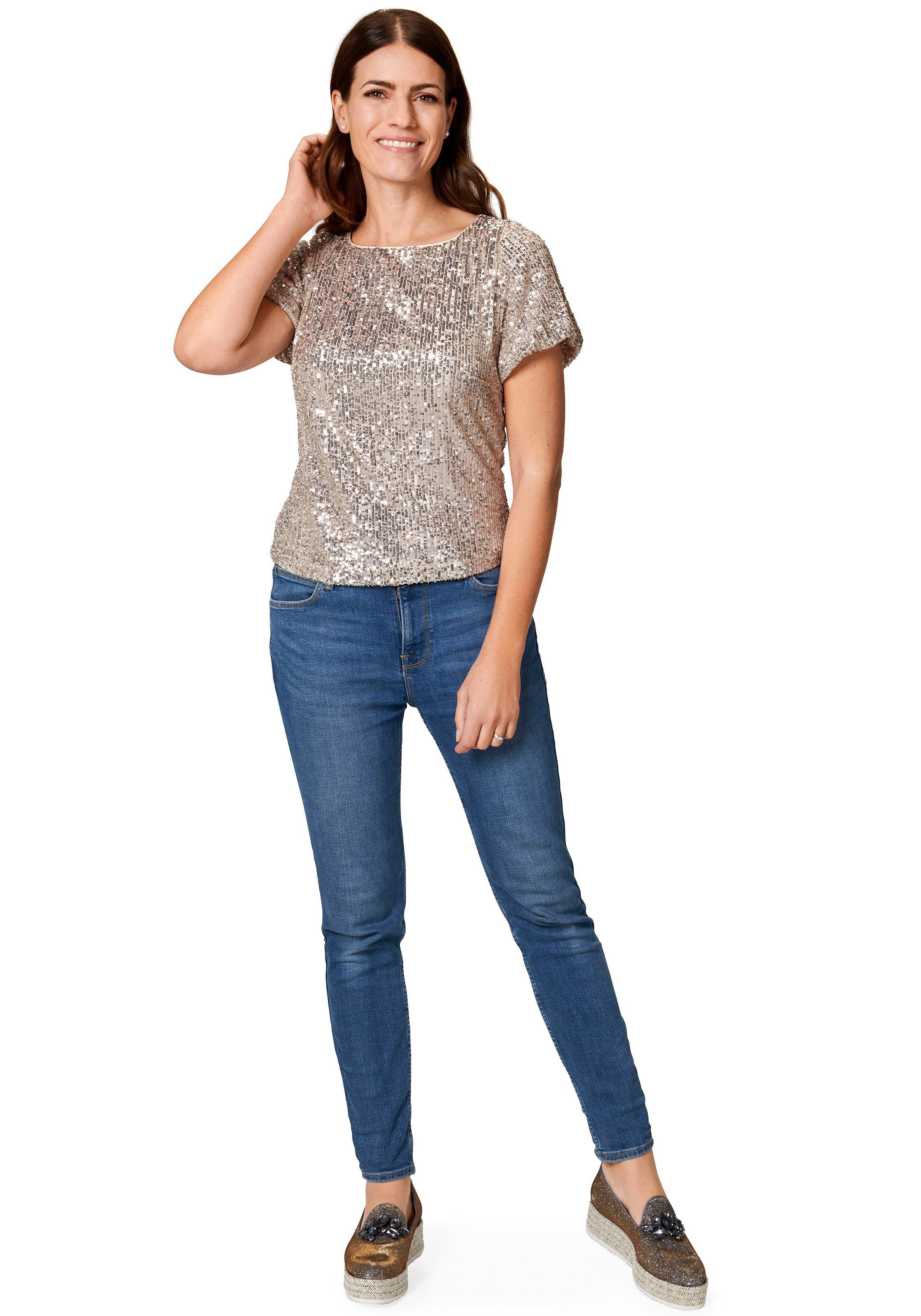 Lange By select! Pailletten champagner mit besetzt Gabrielle T-Shirt Hermann