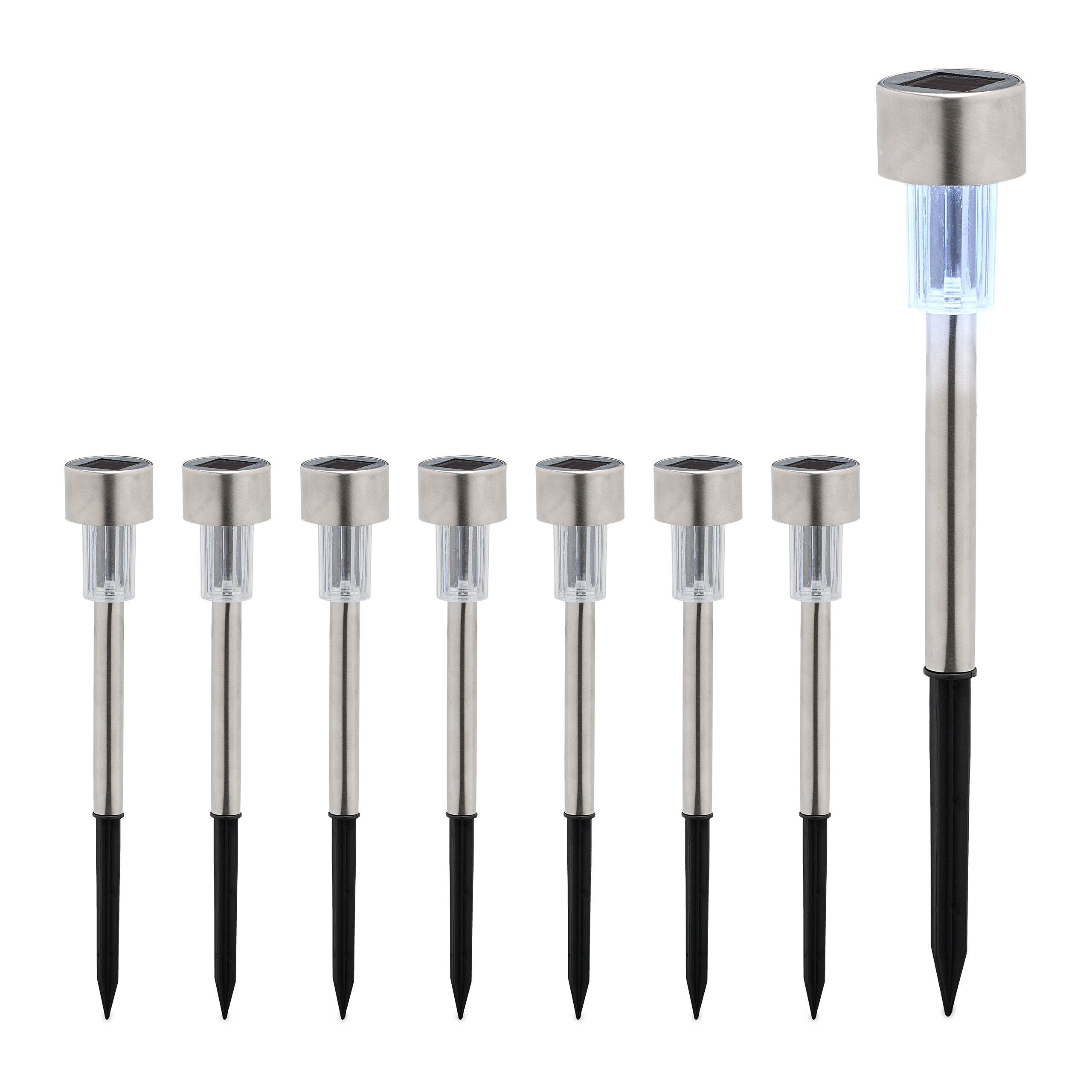 relaxdays LED Solarleuchte Solarlampen Set, 8er Pack günstig online kaufen