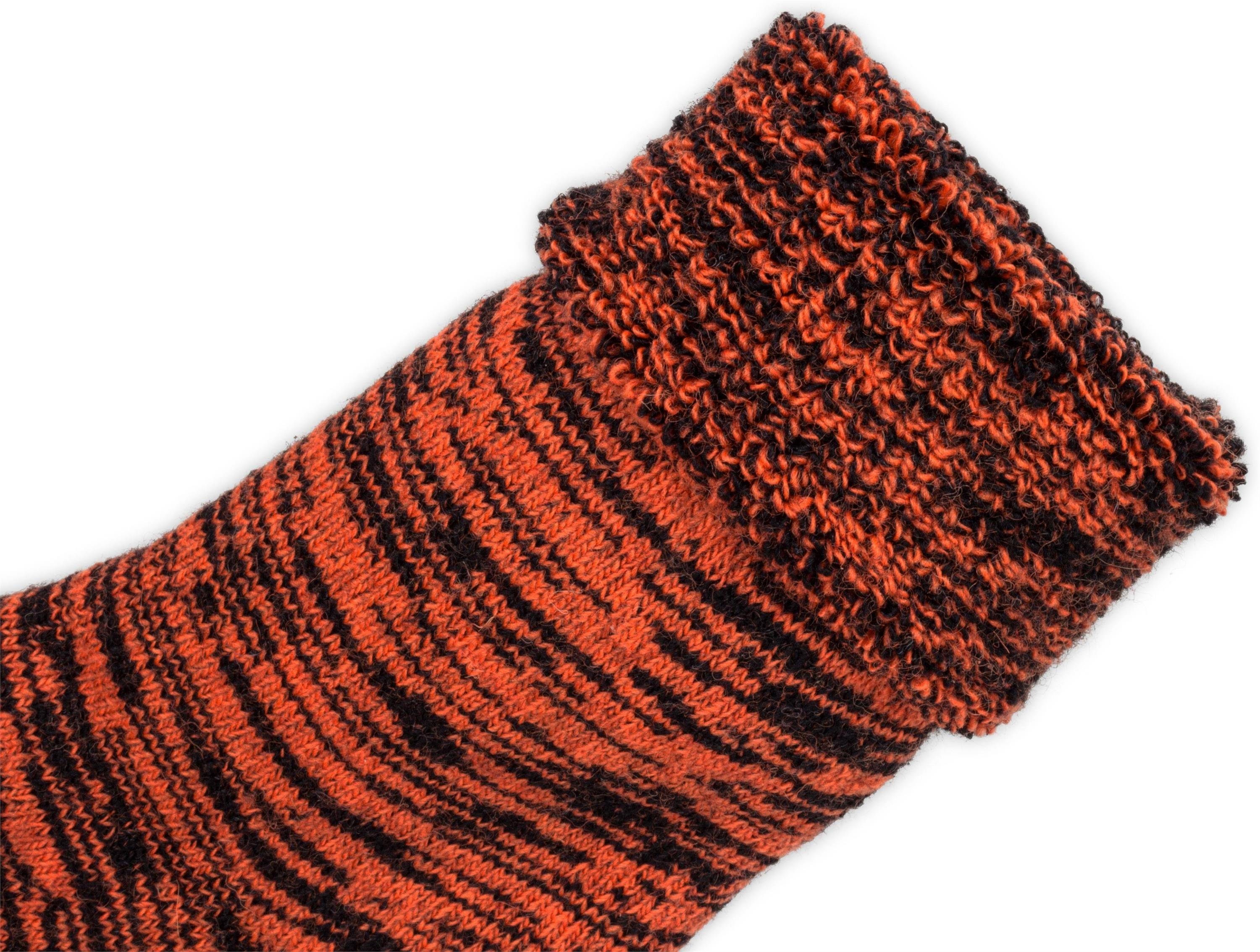 Polar Husky Thermosocken Farbige Vollplüsch-Socken mit gefüttert Wolle Orange/Schwarz durchgehend