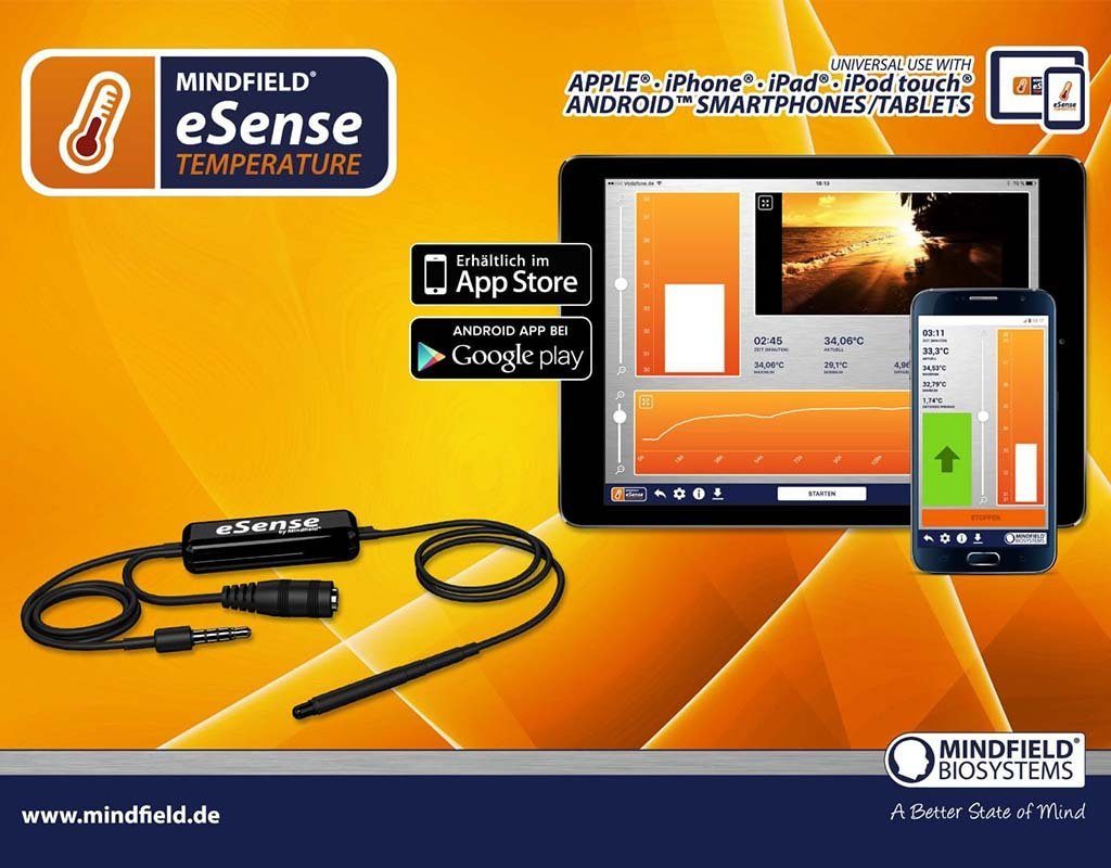 Fitness-Tracker Mindfield Mindfield Stressmesser Biosystems Temperatur eSense
