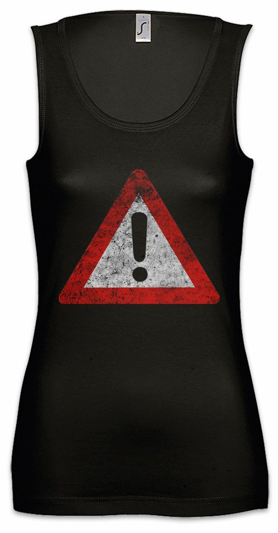 Tanktop Warning Sign II Ärmelloses Damen T-Shirt Symbol Logo Insignia USA