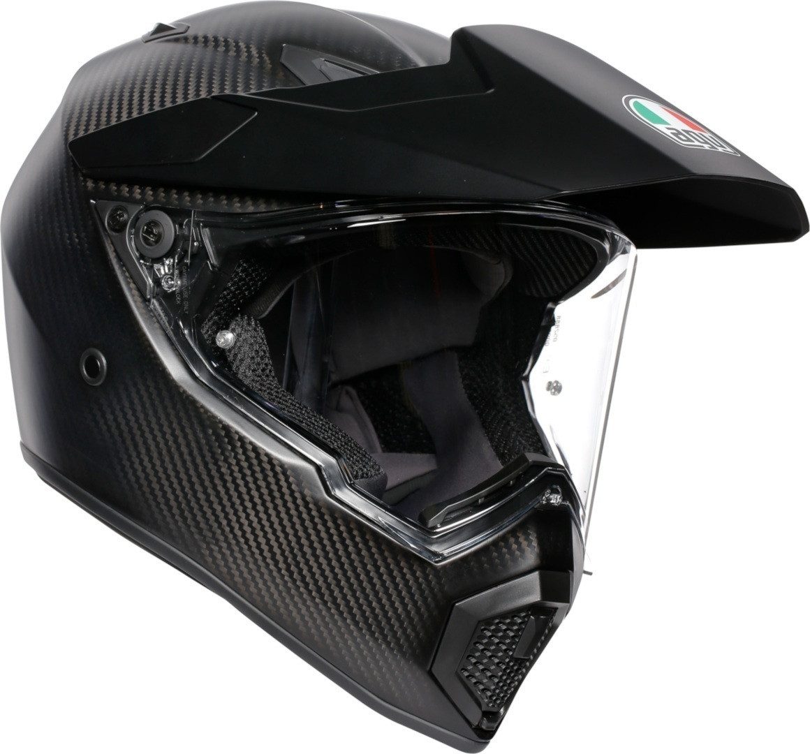 AGV Motocrosshelm AX-9 Carbon Helm, vorbereitet für Kommunikationssystem