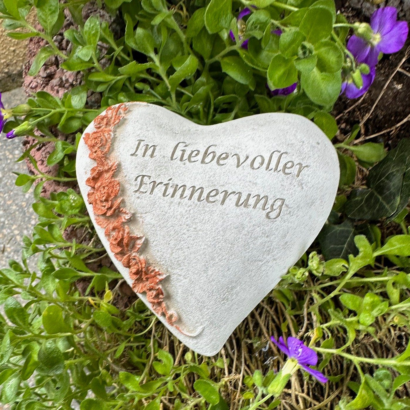 Radami Gartenfigur Kopie von Grabherz asymetrisch Spruch Grabschmuck Grab H günstig online kaufen