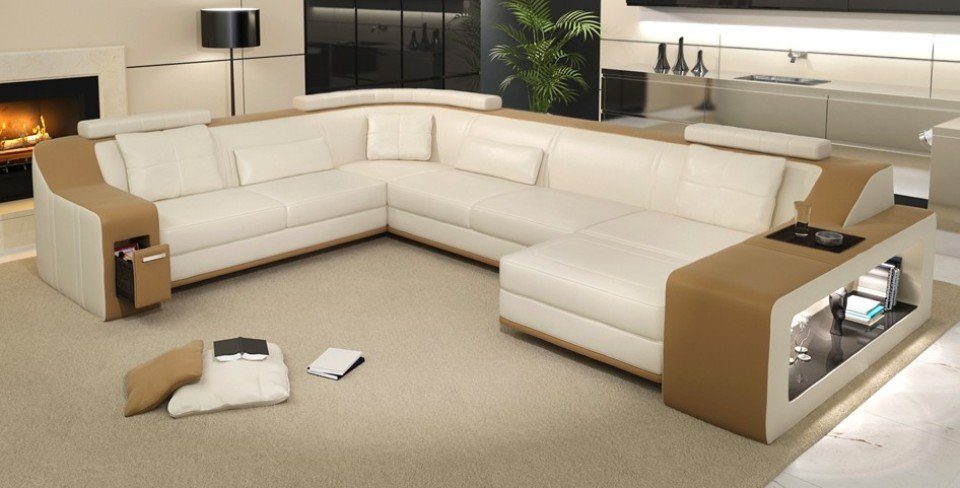 JVmoebel Ecksofa, Moderne Leder Sofas Couch Eck Sofa Wohnlandschaft Polster Ecksofa