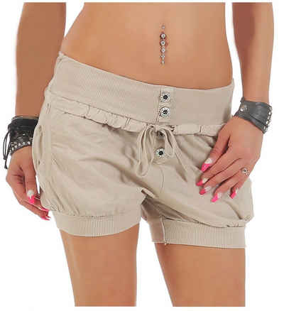 malito more than fashion Hotpants 6086 unifarbene Chino Short kurze Sommerhose mit elastischem Bund