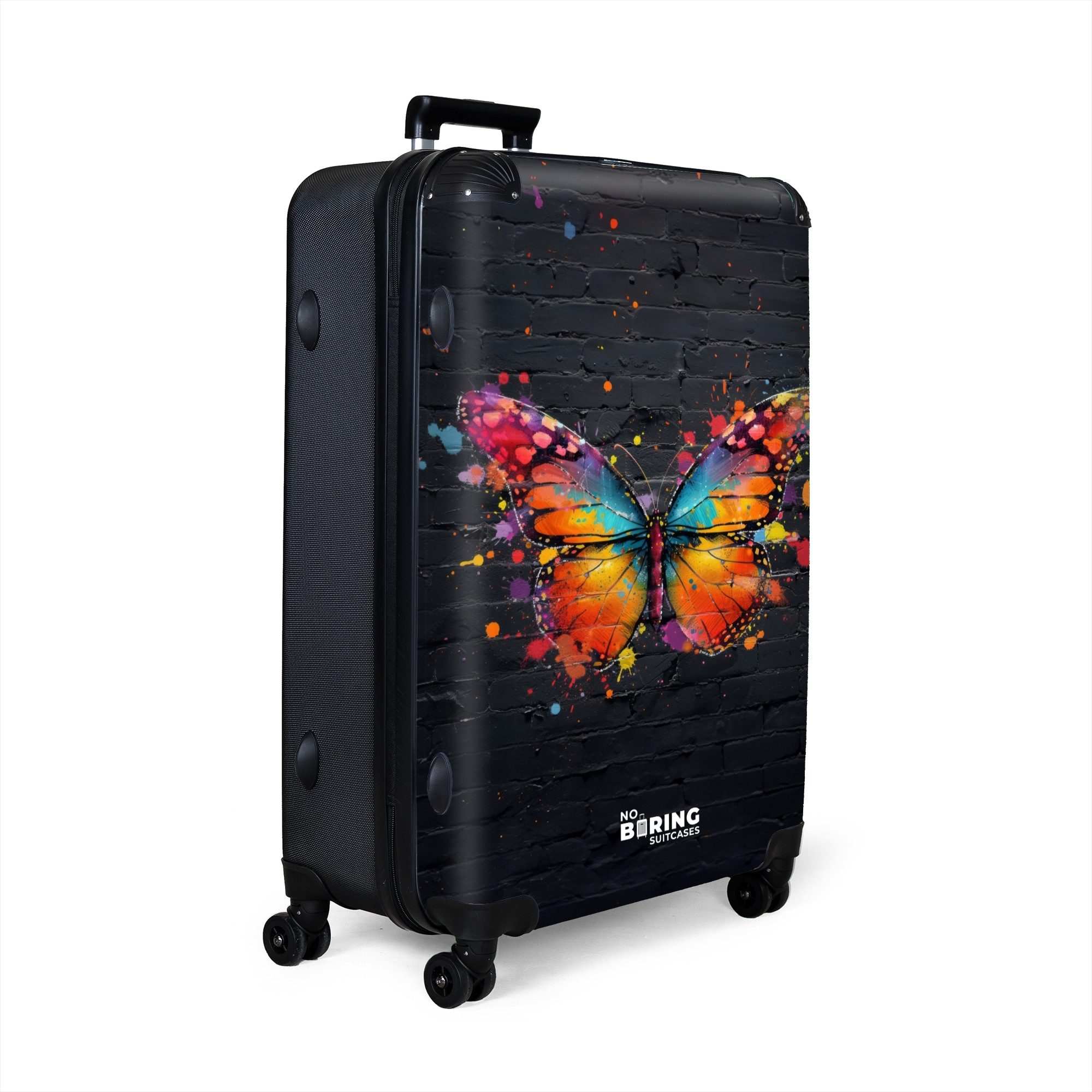 NoBoringSuitcases.com© Hartschalen-Trolley Graffiti-Schmetterling mit leuch günstig online kaufen