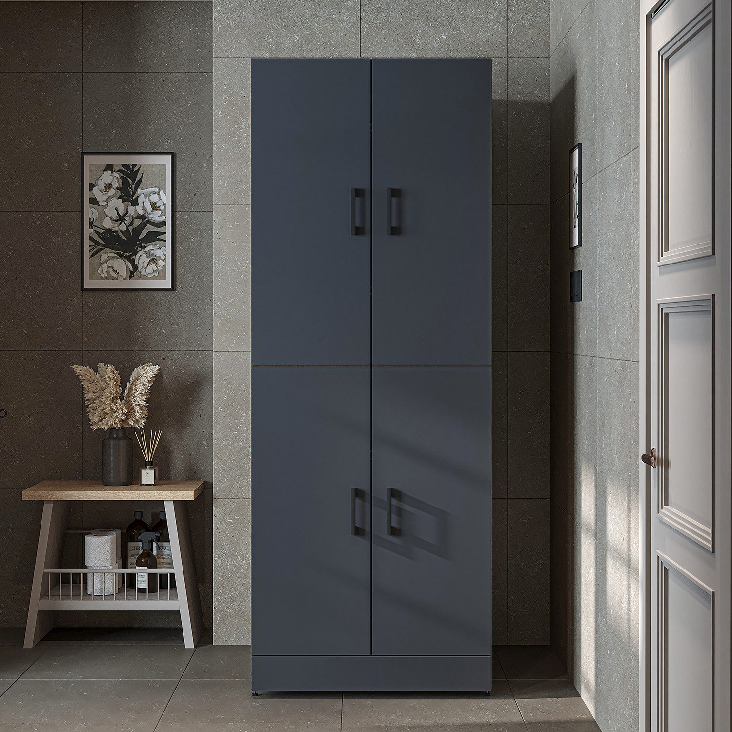 Roomart Waschmaschinenumbauschrank DORA Waschmaschinenschrank 70 cm, Soft-Close, 130 kg, in 4 Farben (Waschmaschinenschrank DORA für Trockner & Waschmaschine in – Bild 3 von 5