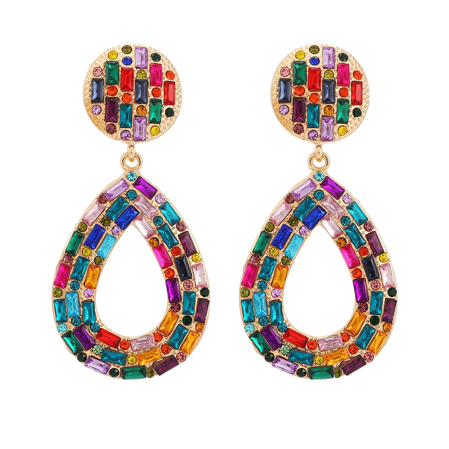KARMA Paar Ohrhänger Damen Ohrringe bunt, schwarz od. Pink 7 cm (Festivalschmuck, 2-tlg., Sommer Accessoire Statement-Ohrschmuck), modern Damenohrringe Tropfen groß