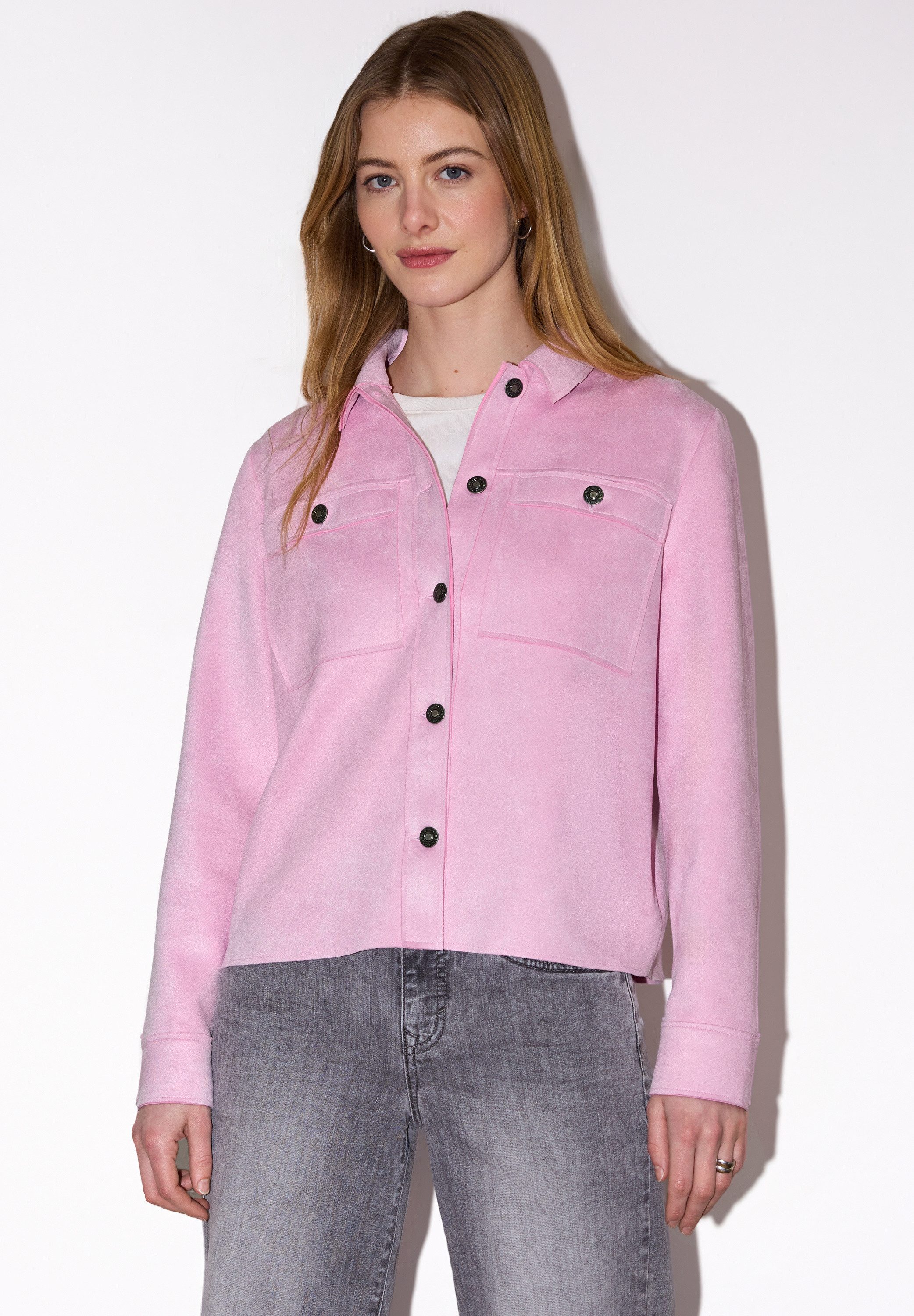STREET ONE STUDIO Kurzjacke in Velours-Optik