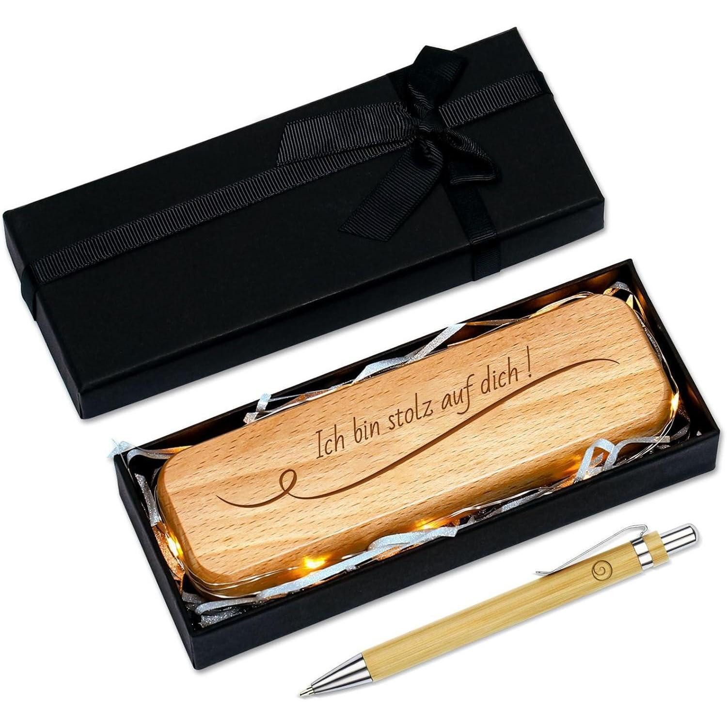 LuxusKollektion Kugelschreiber Kugelschreiber Holzbox Gravur Geschenkbox Nachhaltig Kollegen Freund