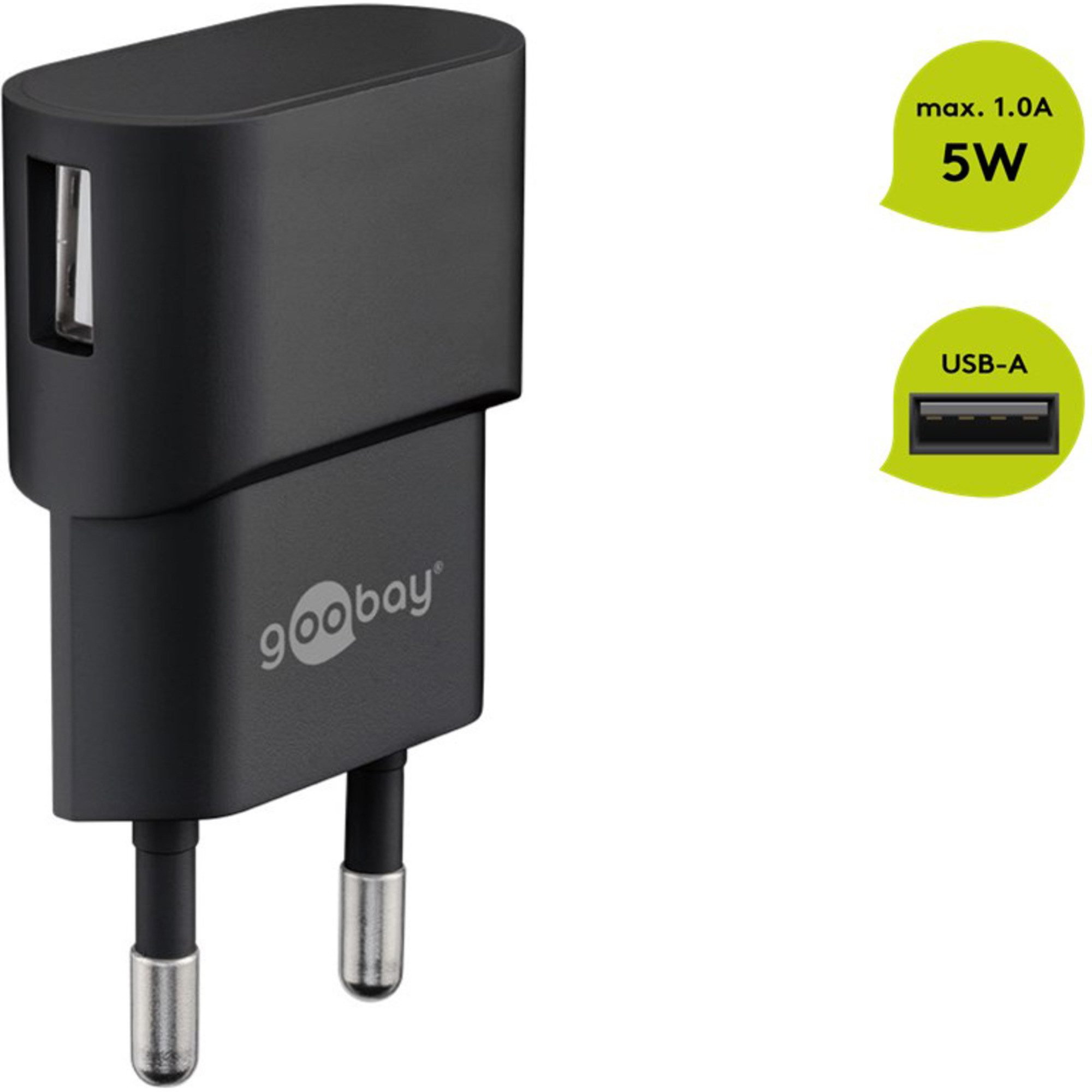 Goobay goobay USB-Ladegerät 1 A (5W) schwarz Netzteil