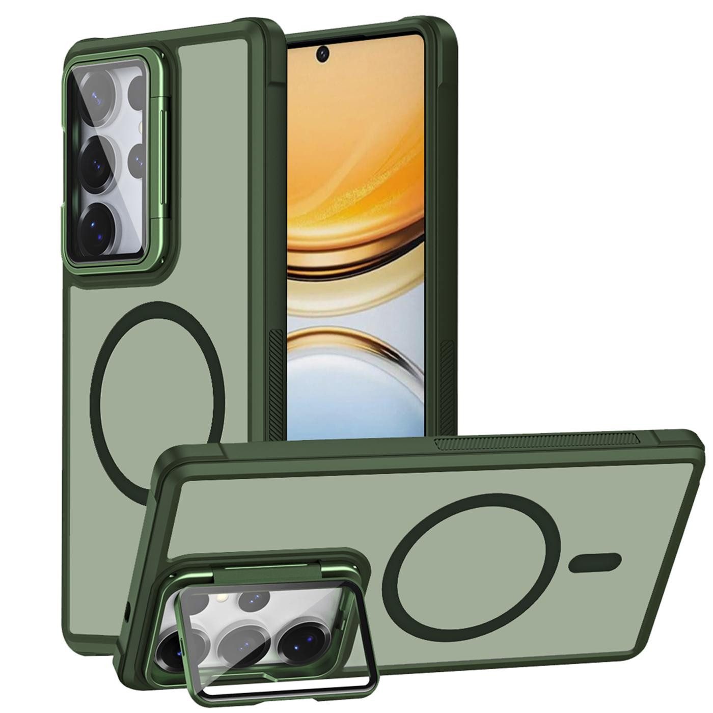 CoolGadget Handyhülle Hybrid CAM Handy Hülle für Samsung Galaxy S26 Ultra 6,9 Zoll, Kameraschutzglas klappbar Schutzhülle Metallring für Magsafe Zubehör