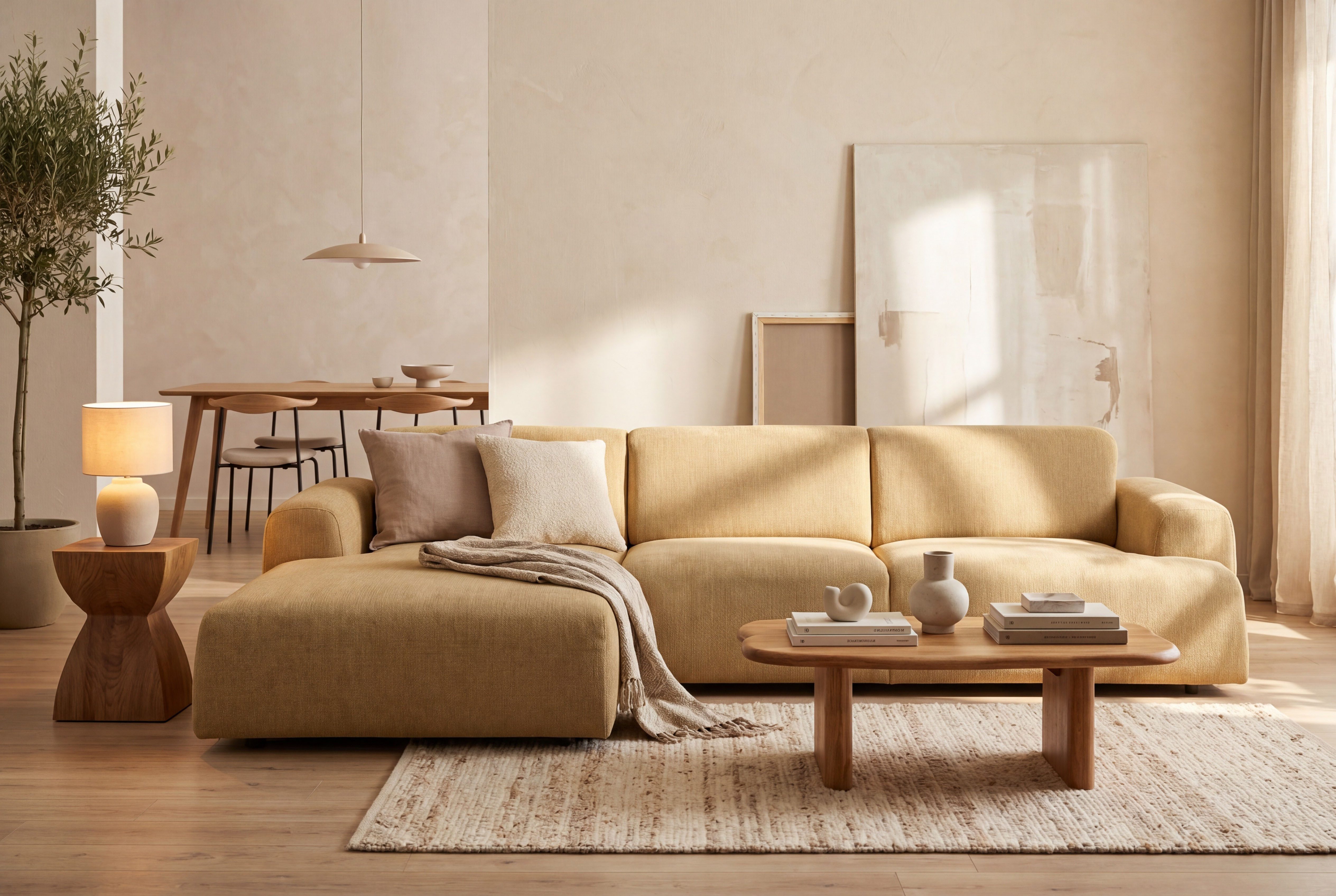 Home affaire Ecksofa Linkka, Breite 301 cm, L-Form, in einem weichen Chenille-Stoff, mit Wellenunterfederung