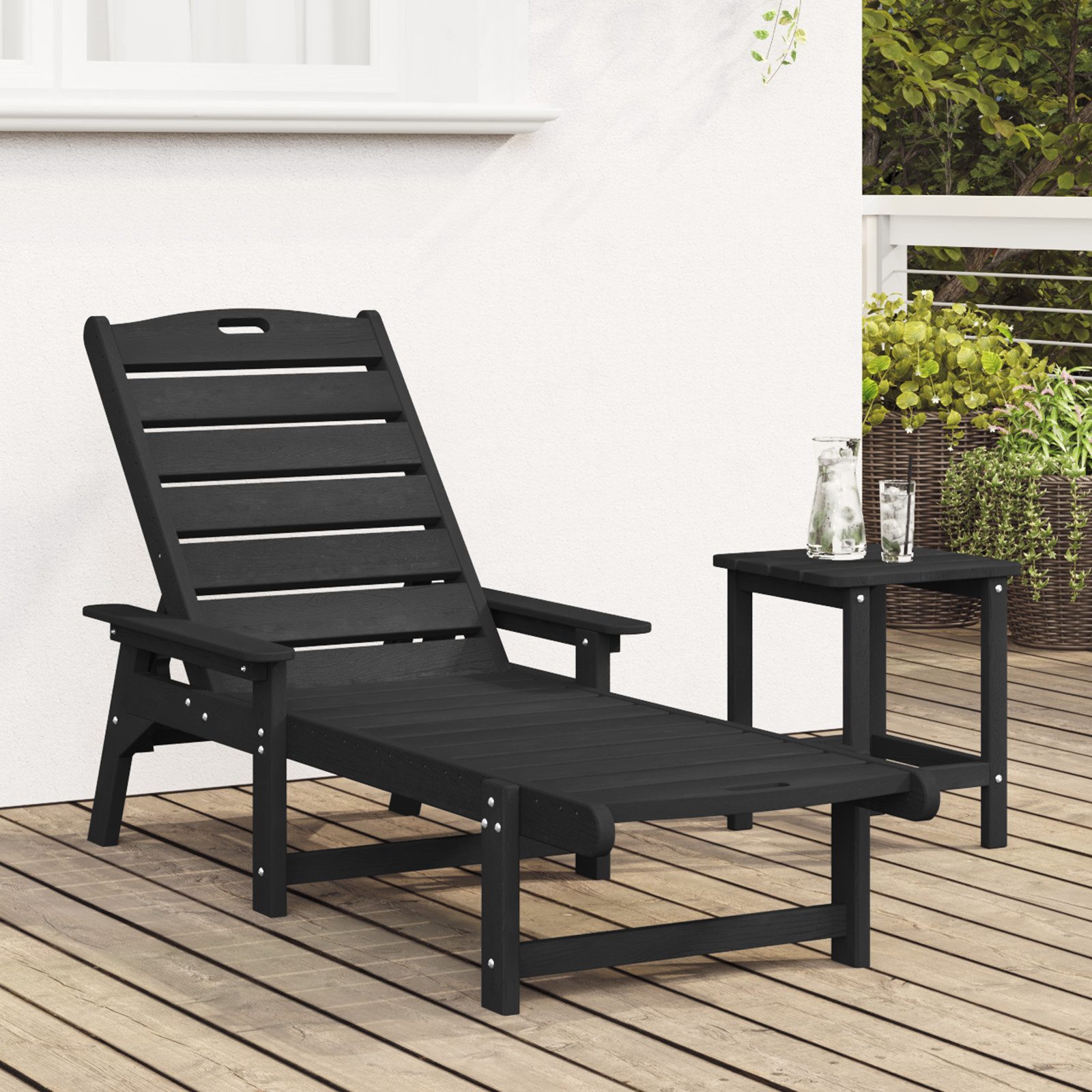 vidaXL Gartenstuhl Sonnenliege Schwarz 53x162x98.5 cm günstig online kaufen