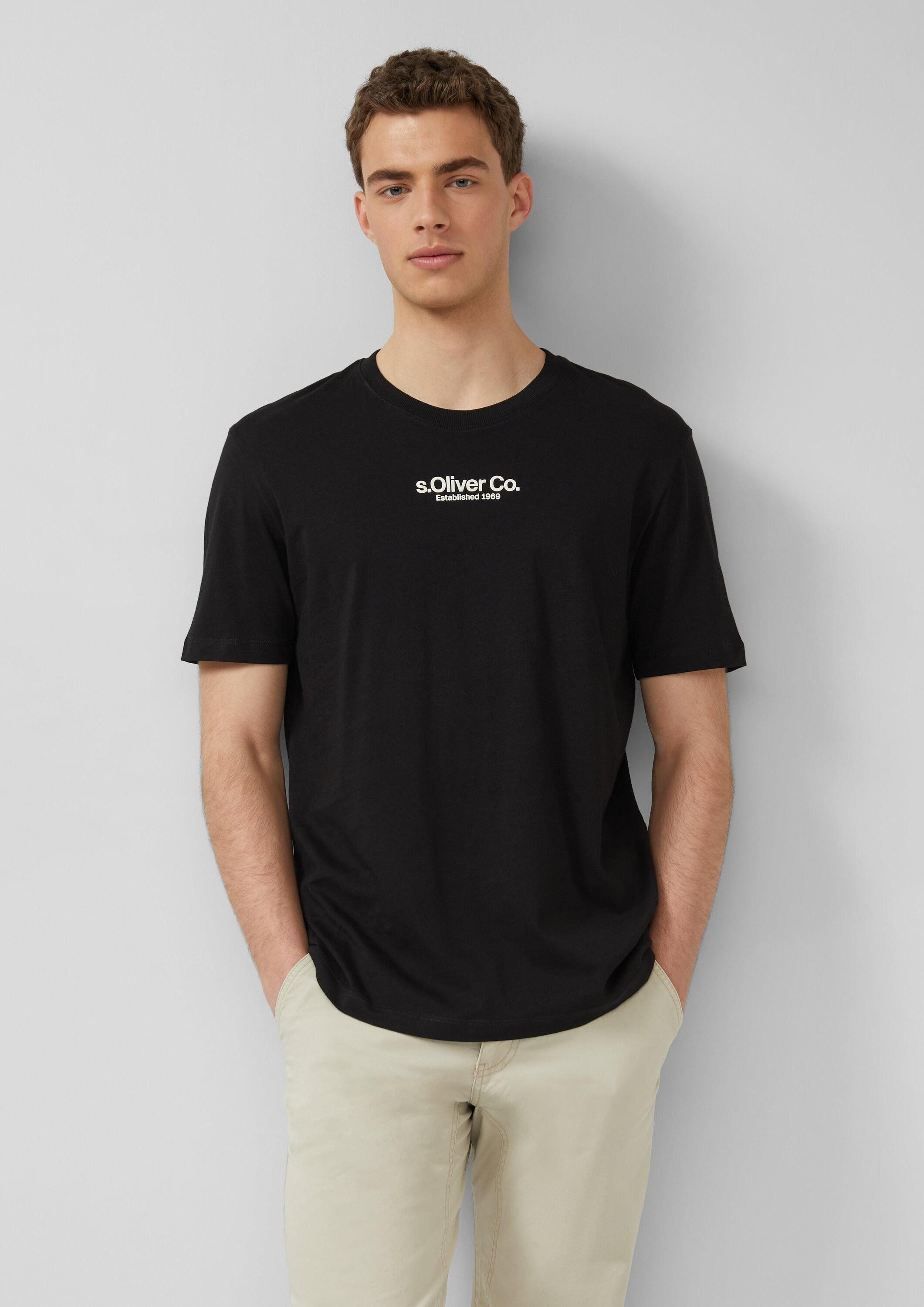 s.Oliver Kurzarmshirt T-Shirt T-Shirt mit Crew Neck und Logoprint