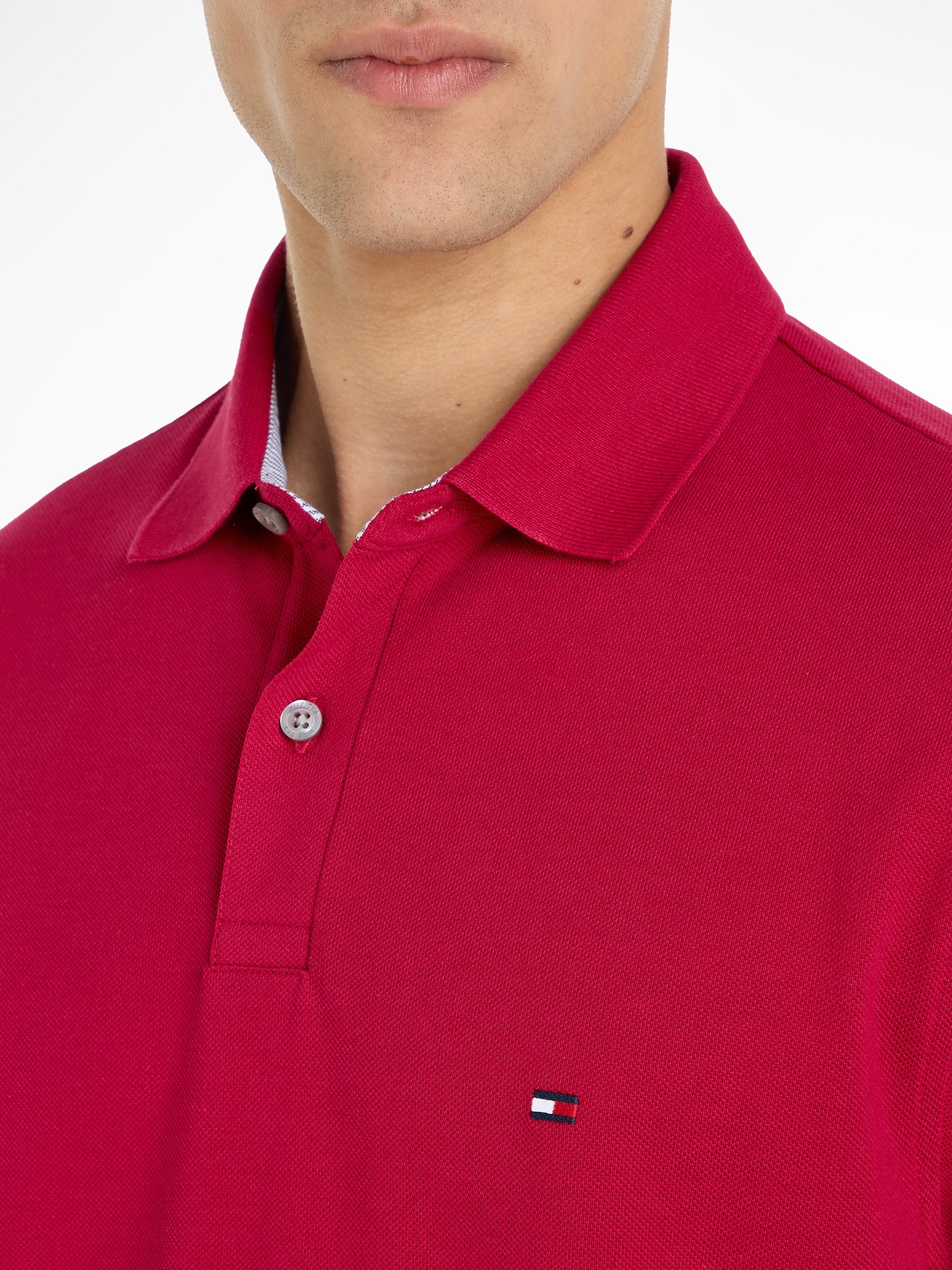 Poloshirt Hilfiger Berry Kontraststreifen innen Kragen Royal POLO Tommy 1985 Hilfiger REGULAR am mit Tommy