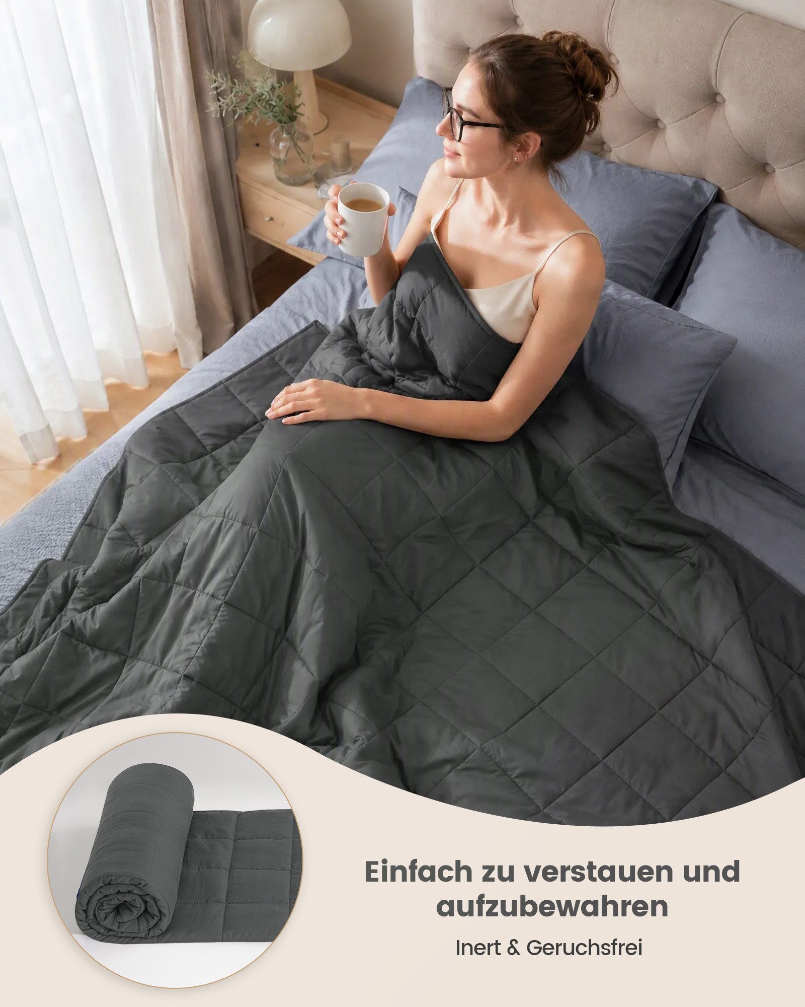 Good Nite Gewichtsdecke Gewichtsdecke Weighted Blanket Anti Stress Therapiedecke, schwere Decke Anti Erwachsene-Angst & Stress für tiefen Schlaf – Bild 2 von 5