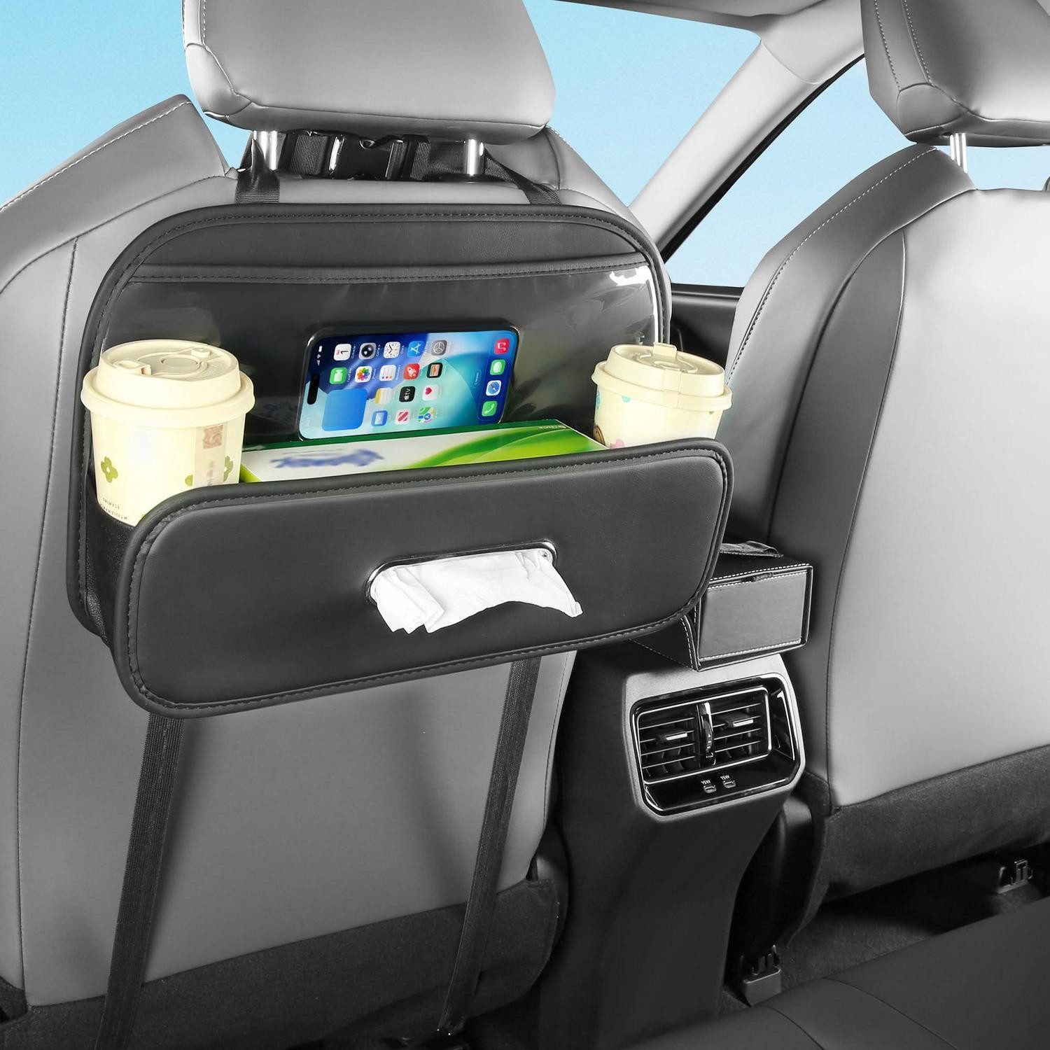 LuxusKollektion Rücksitzorganizer Auto-Rücksitz-Organizer mit Getränkehaltern