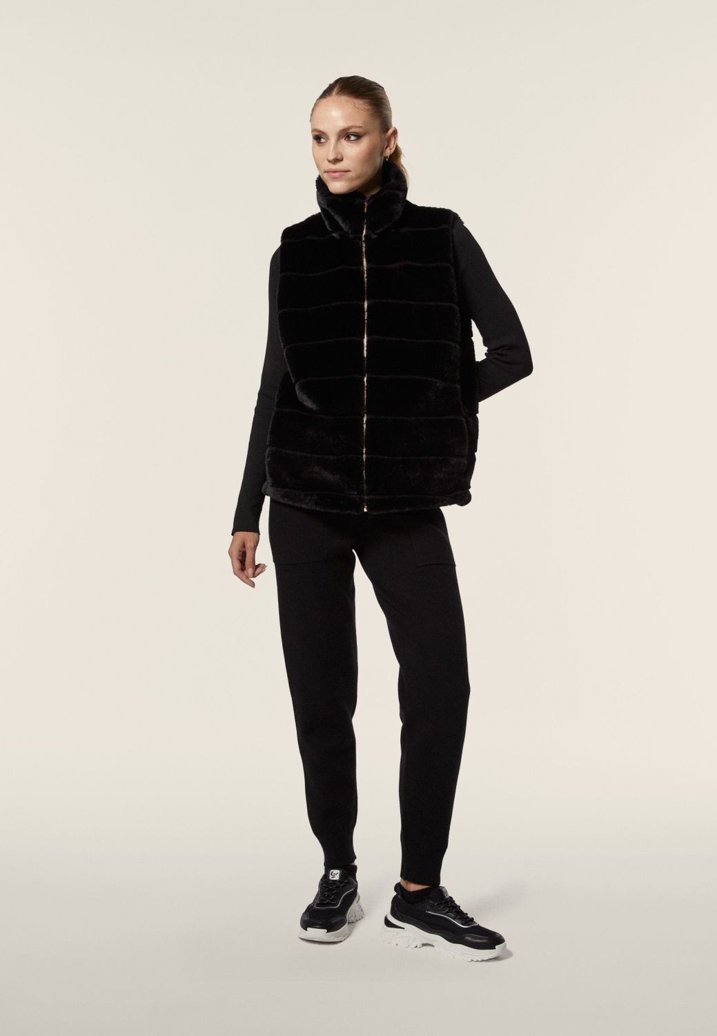 Freddy Fellweste Freddy Kunstfell Weste Schwarz günstig online kaufen