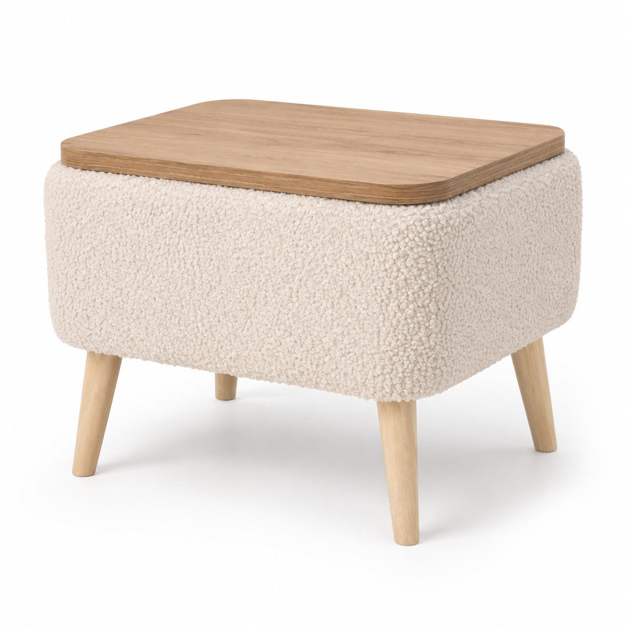 Skye Decor Beistelltisch Snug Japandi (1-St), Teddy-Optik mit Stauraum