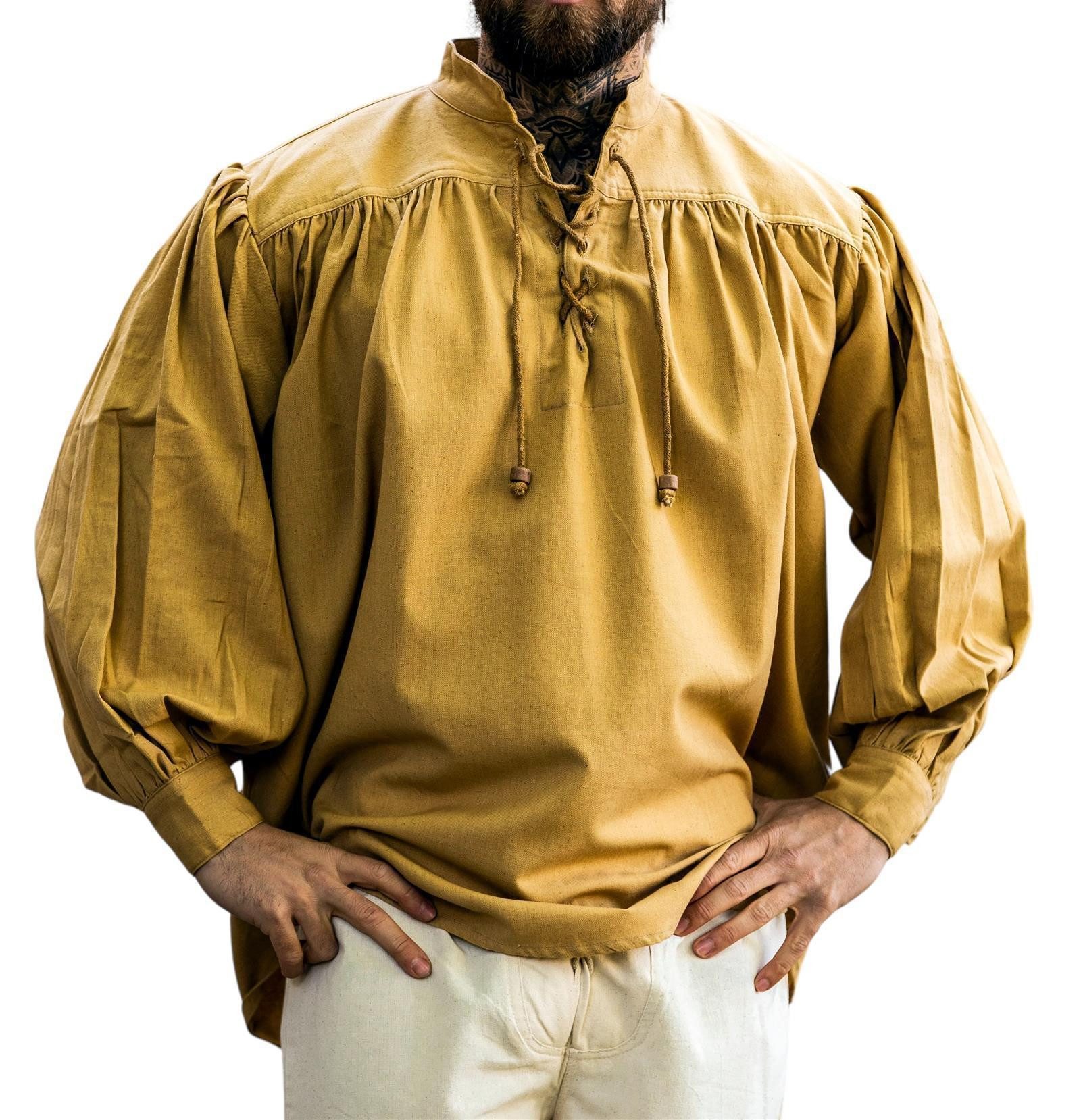 Ritter-Kostüm Hemd "Yven" mit Henley-Halsausschnitt