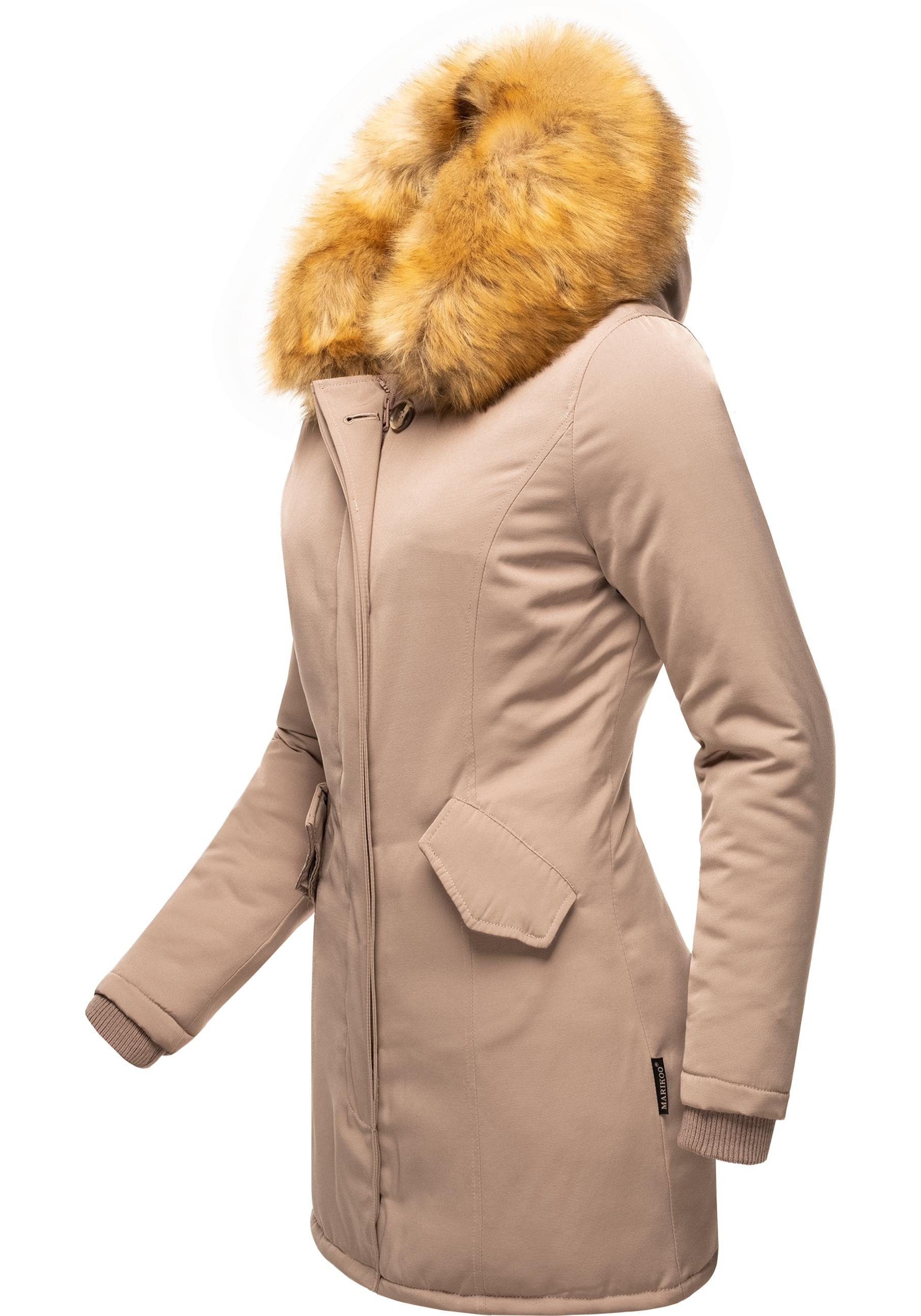 Marikoo Wintermantel Karmaa edler Parka mit Kunstfellkapuze