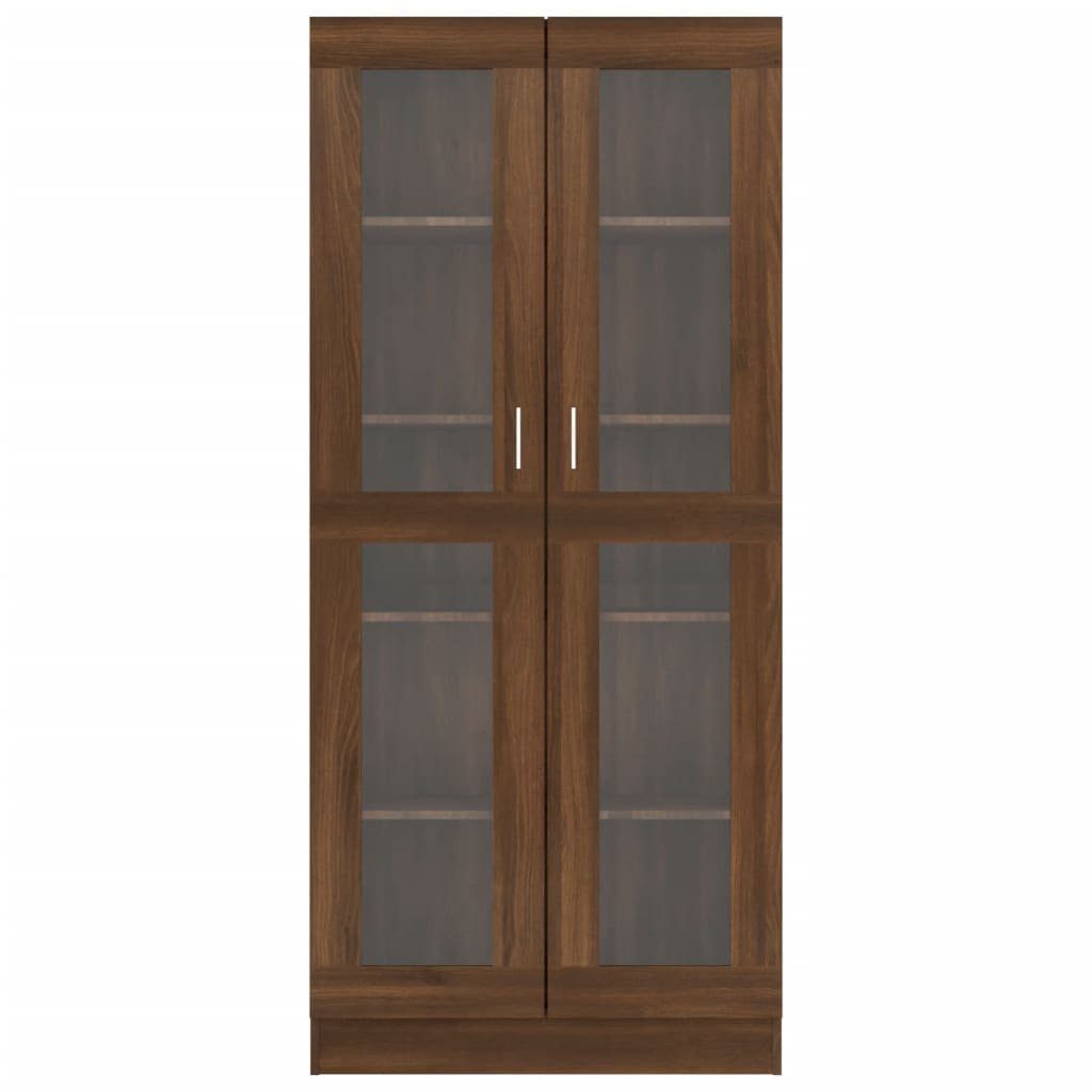 Braun Vitrinenschrank furnicato cm 82,5x30,5x185,5 Eiche Holzwerkstoff Bücherregal