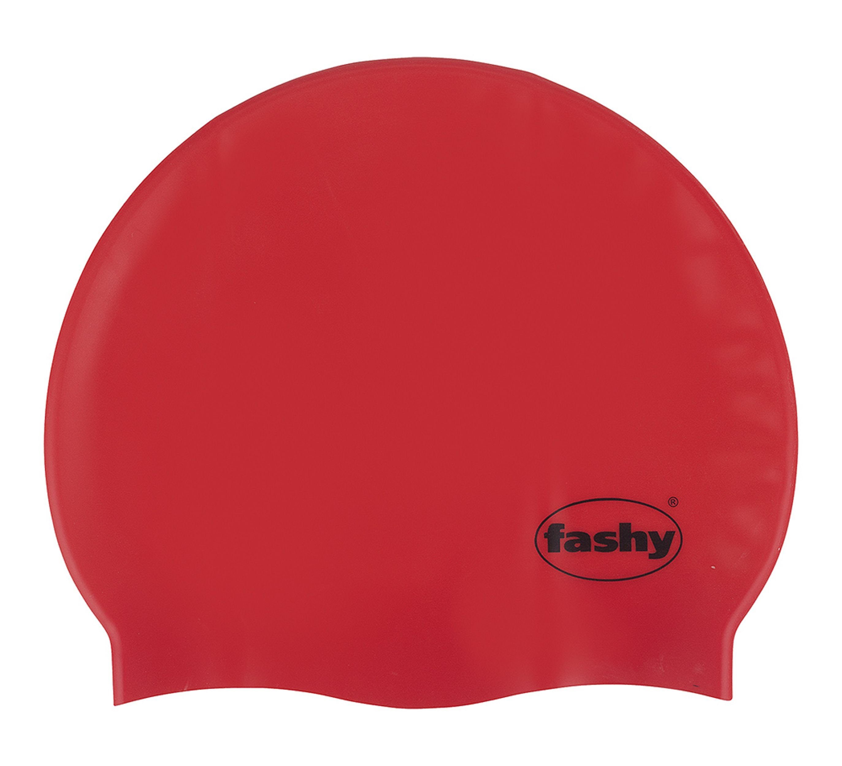 Fashy Badekappe Fashy - Silikon Badehaube Badekappe Sporthaube Damen Herren Rot