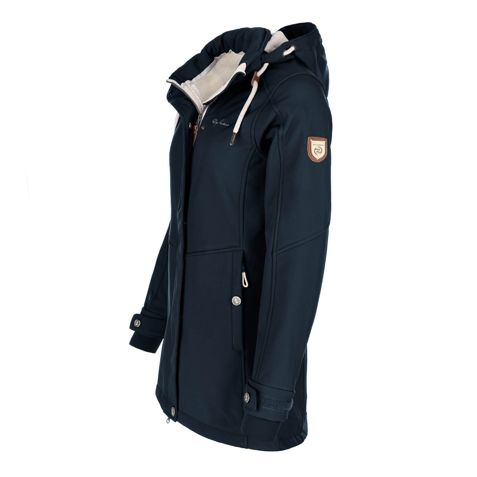 Damen Softshell-Mantel Wien Fashion wattiertem Softshelljacke mit Fleece-Innenfutter navy Dry