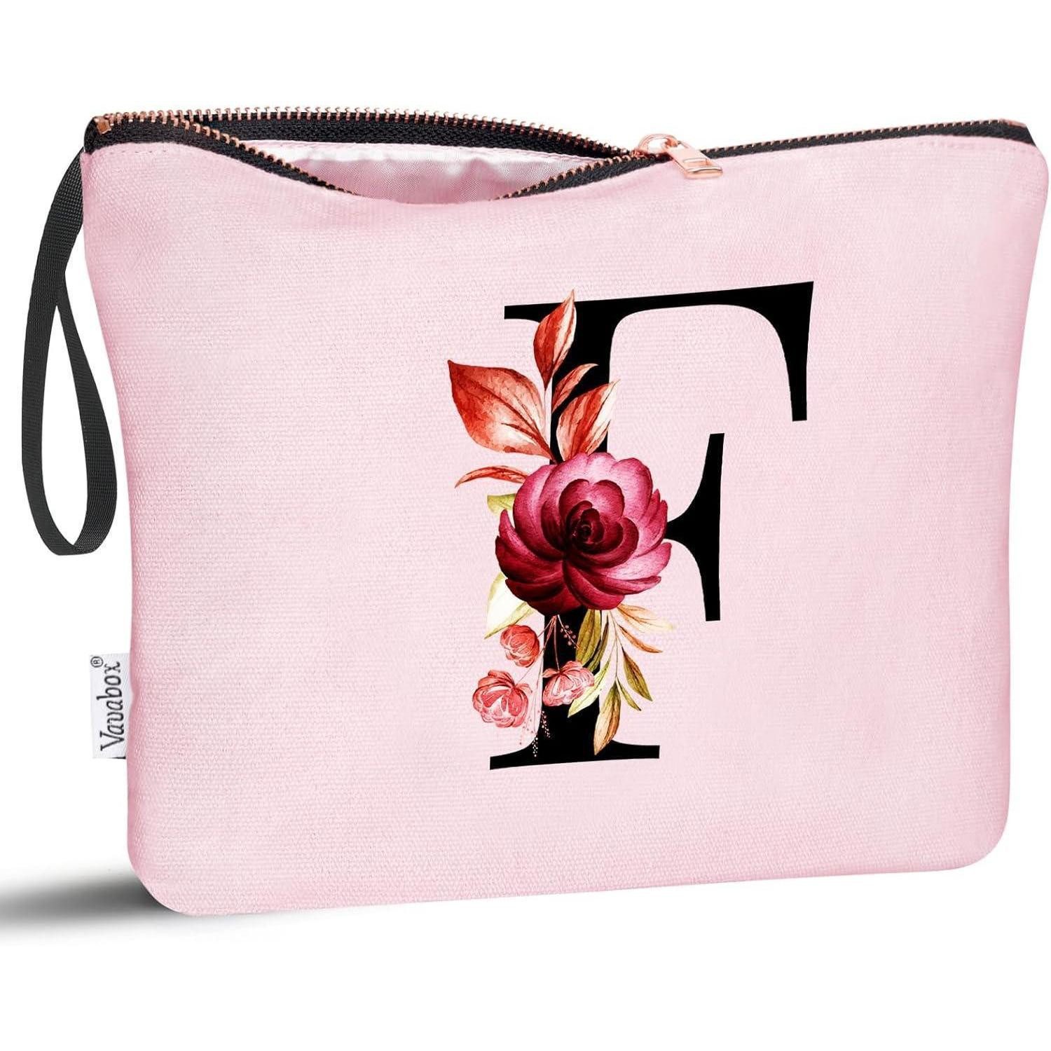 LuxusKollektion Kosmetiktasche Kosmetiktasche Personalisierte AZ Frauen Brautjungfern Pink Pink F