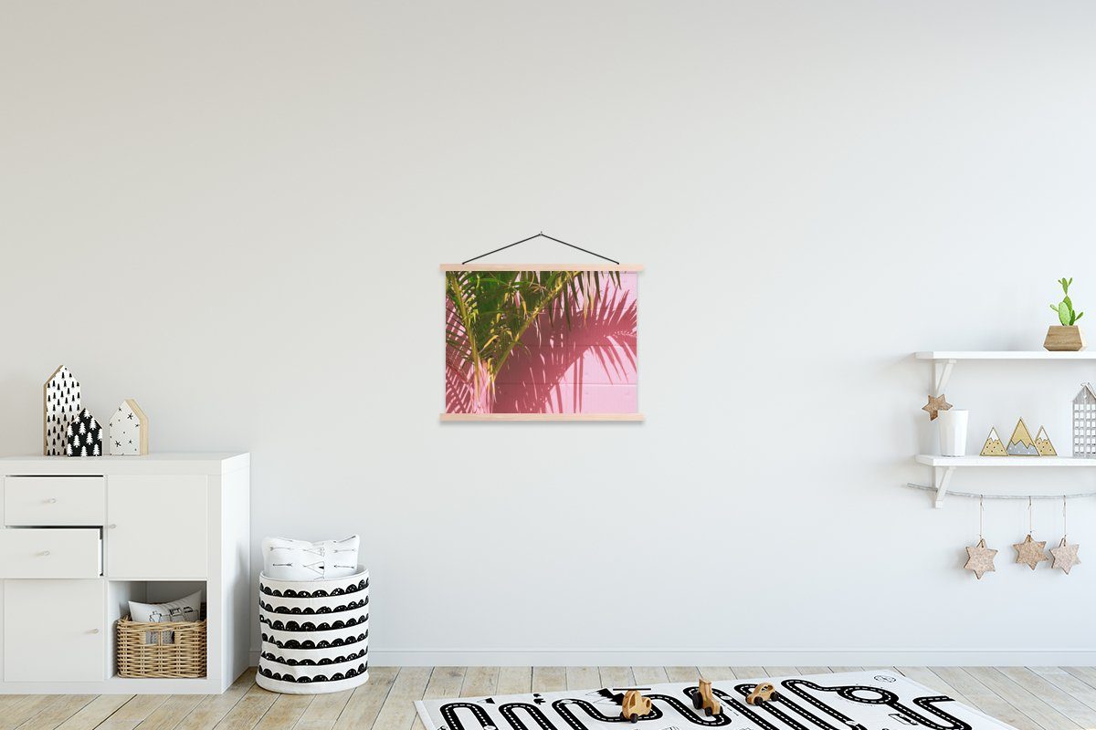 MuchoWow Poster Pflanze - Sommer - Tropisch - Rosa, (1 St), Posterleiste, Textilposter für Wohnzimmer, Bilderleiste, Magnetisch