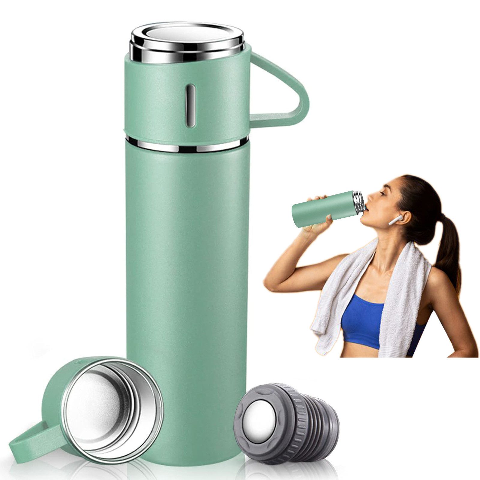 Isolierflasche Edelstahl Trinkflasche Wasserflasche Thermosflasche 500ml