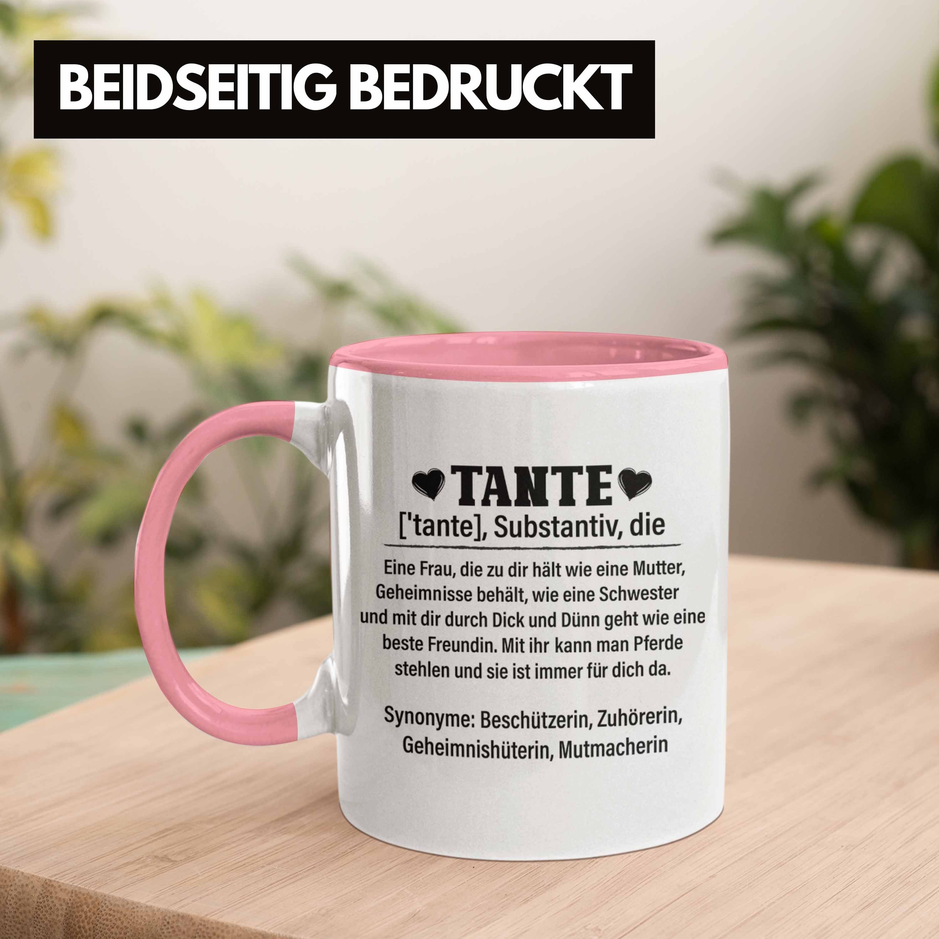 Trendation Rosa Beste der Nichte Tante von Spruch Lustig Tasse Tasse Trendation Geschenkidee Welt Tante - Geschenk Beste