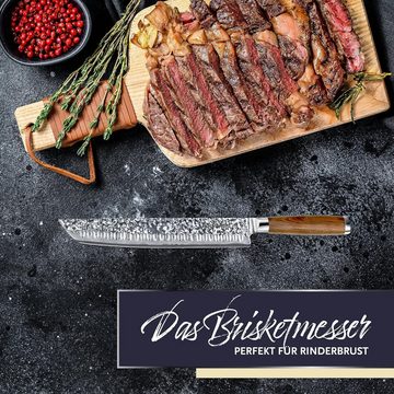adelmayer Universalküchenmesser Damastmesser Brisket Messer 26cm BBQ-Tranchiermesser Kullenschliff
