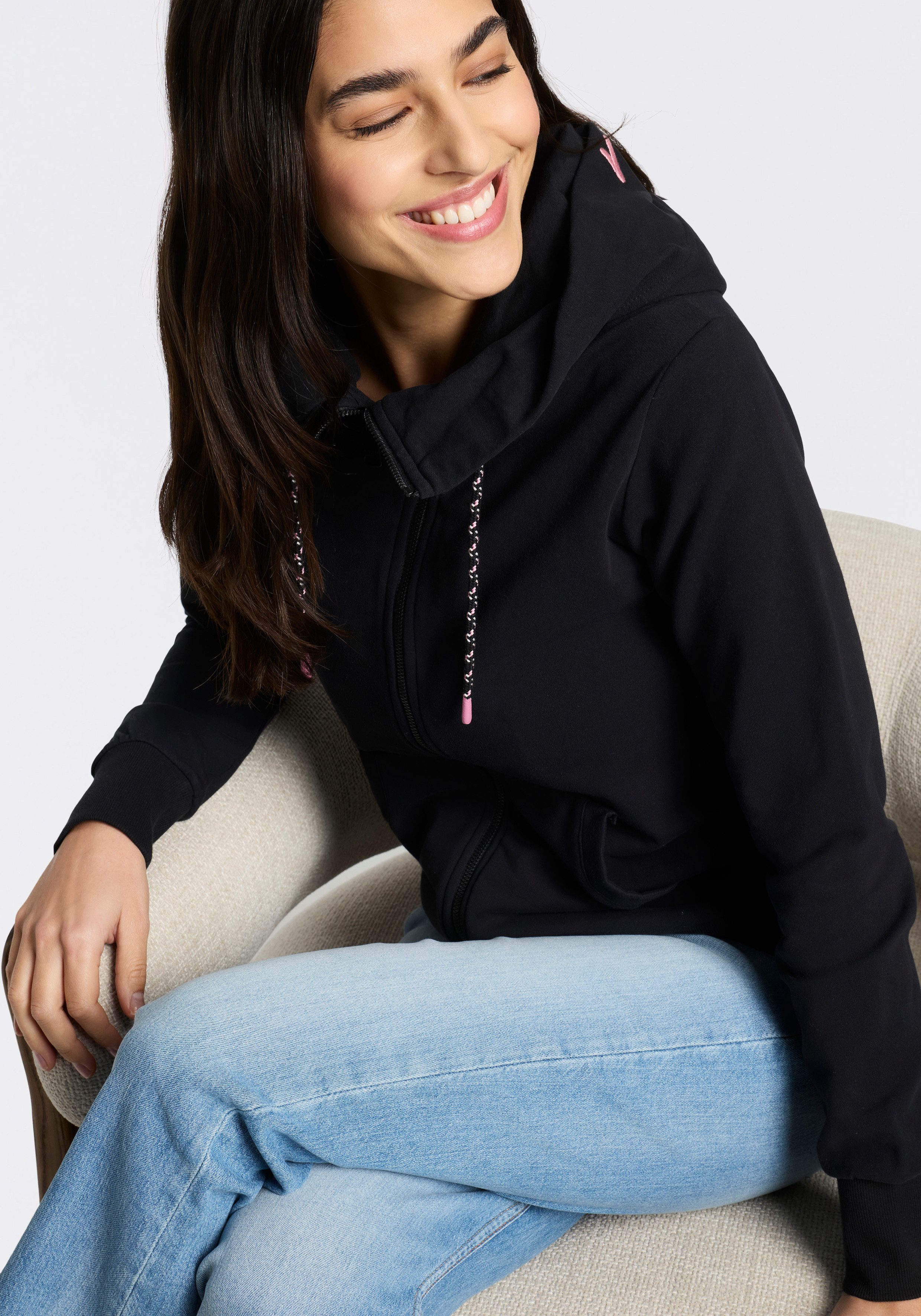 Ragwear Kapuzensweatjacke NESKIA ZIP B O mit hochgeschnittener Kapuze mit Kordel – Bild 3 von 5