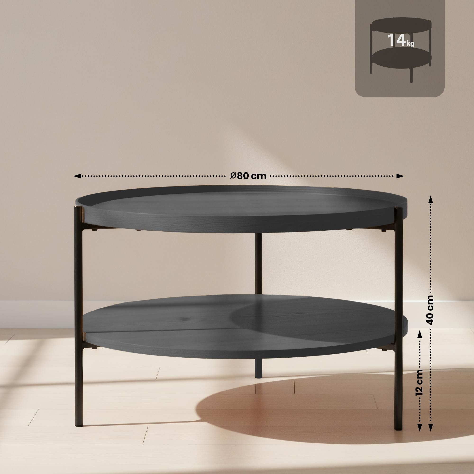 CLP Couchtisch Corbitan, Holztisch, pulverbeschichtetes Metall günstig online kaufen