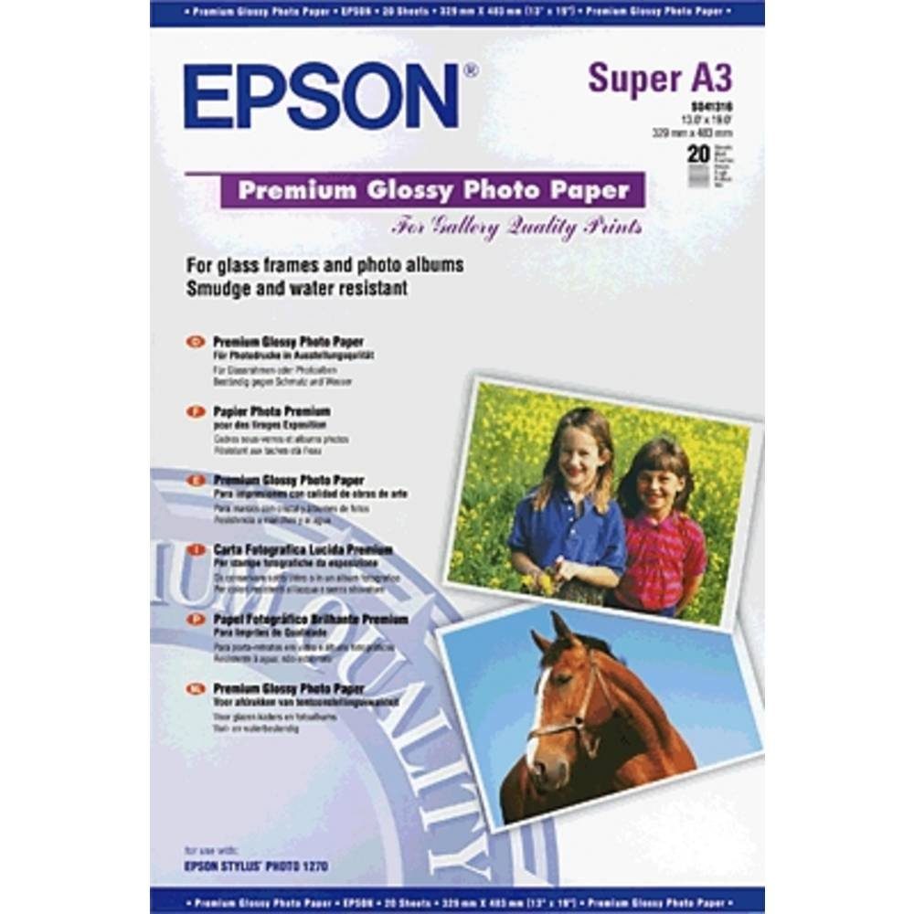Epson Fotopapier Photopapier Premium GlossyDIN A3+, 255 g/m², 20, Hochglänzend