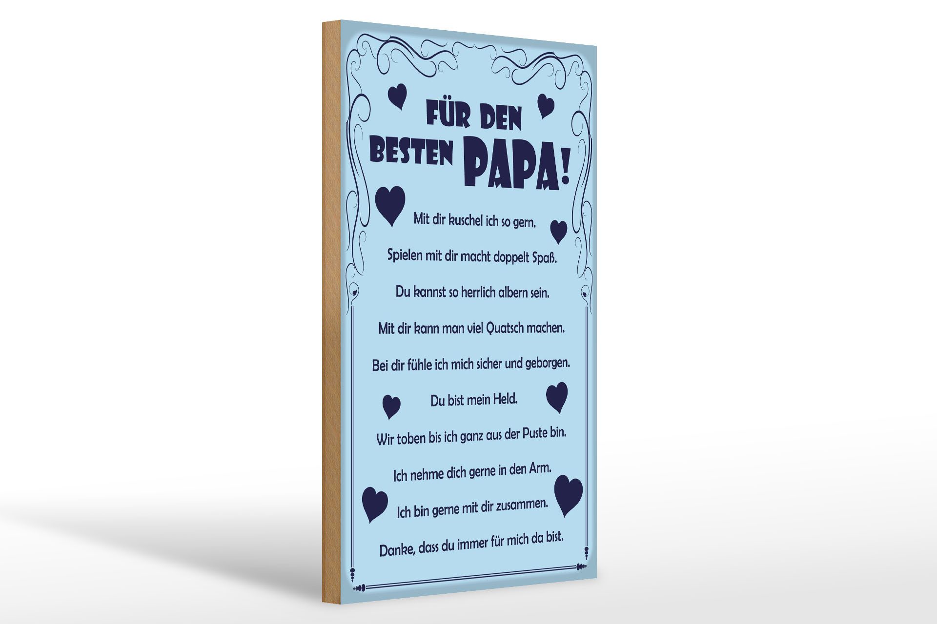 Holzbild Spruch 20x30cm Für den besten Papa
