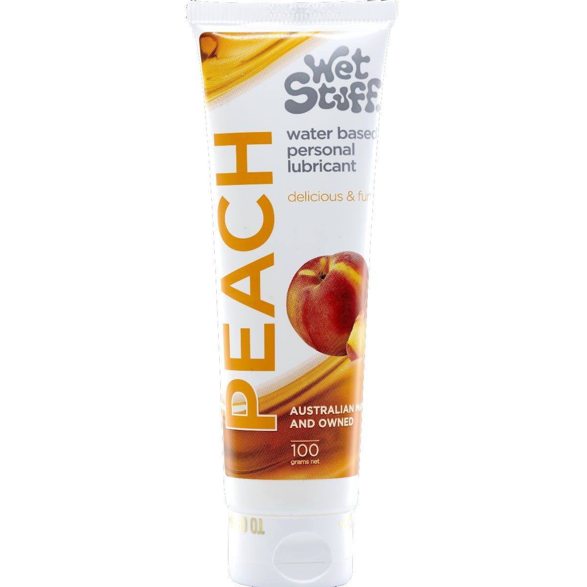Tube mit fruchtig Stuff - Gleitgel & Peach aromatisiert, 100ml, Gleitgel Pfirsichgeschmack mit fruchtiges Wet